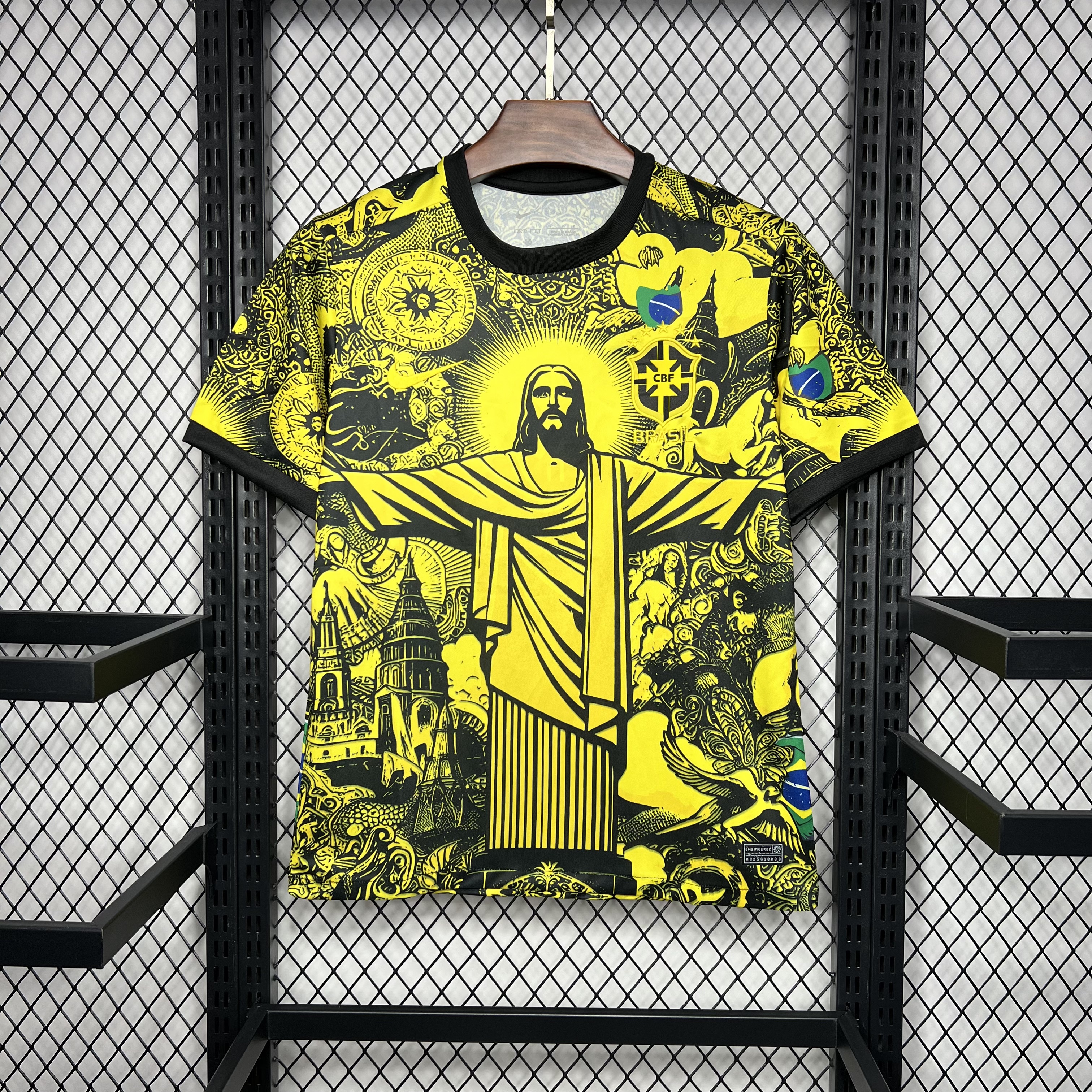 SIUjerseys-Brazil 2024 Yellow Christ the Redeemer Statue Jersey - Fans Version
