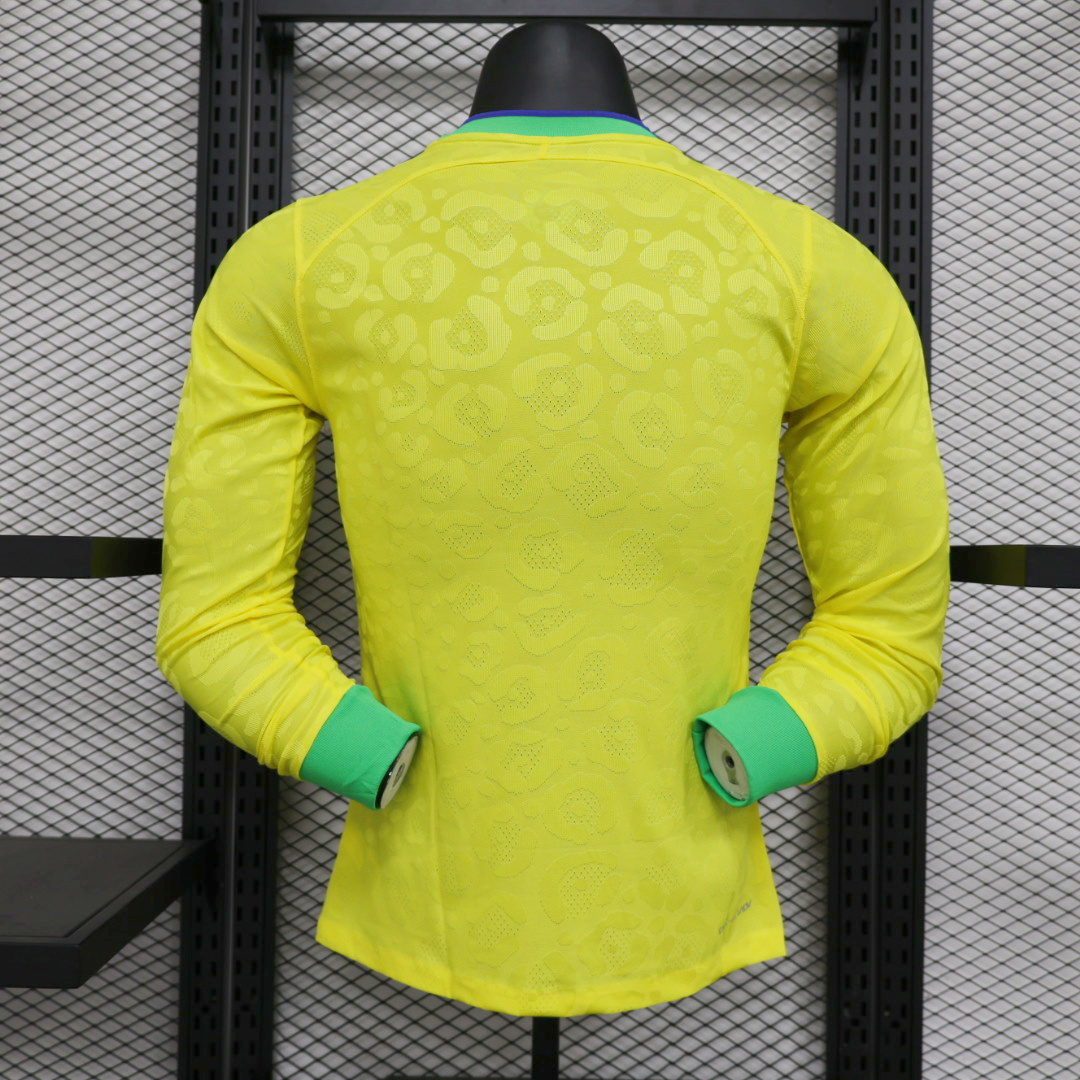 unitedfutballjersey-Brazil 22-23 Home Long Sleeve Jersey - Player Version