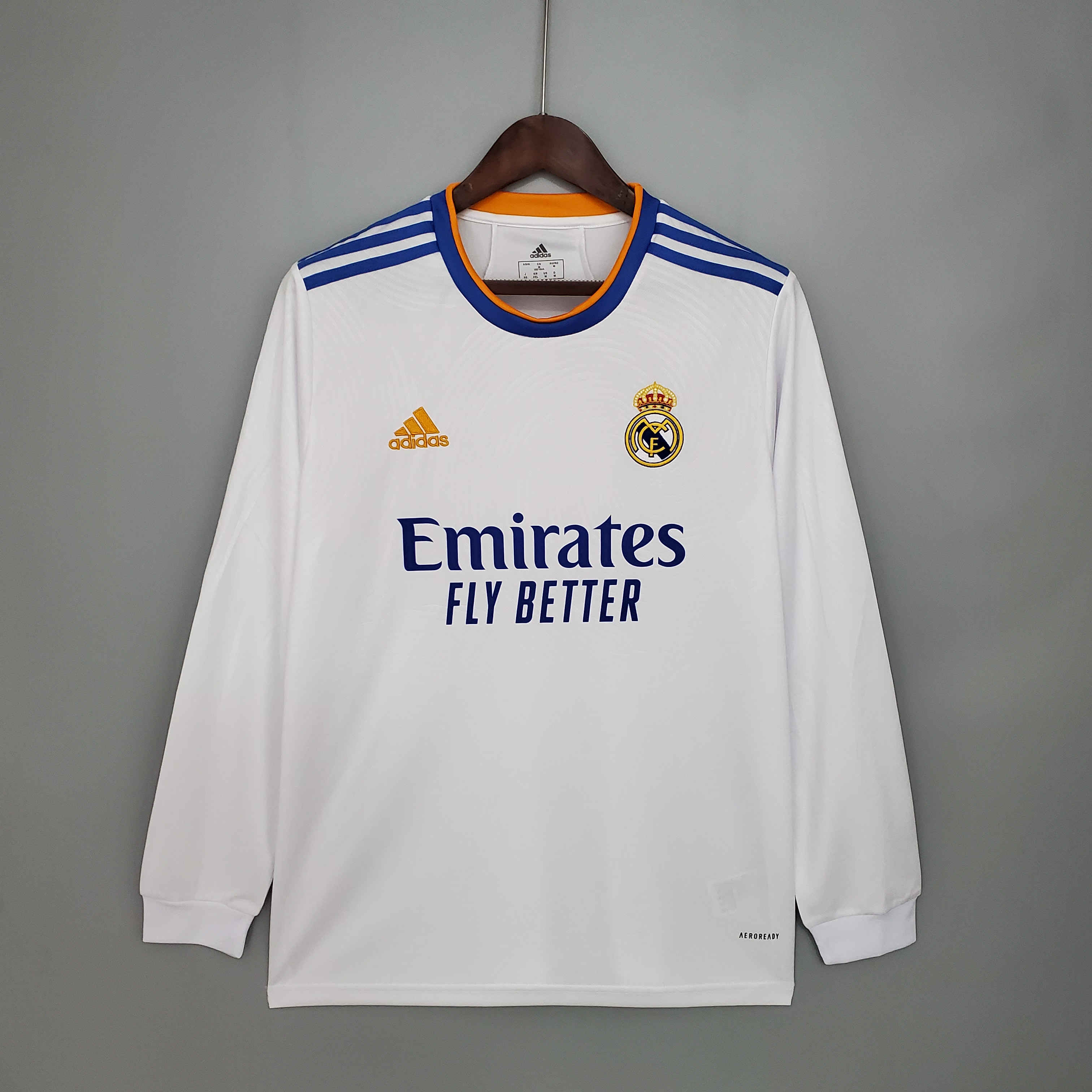ManixJersey.com | Real Madrid Retro 21-22 Home Long Sleeve Jersey -Customize Name, Number and Patch | Worldwide Shipping