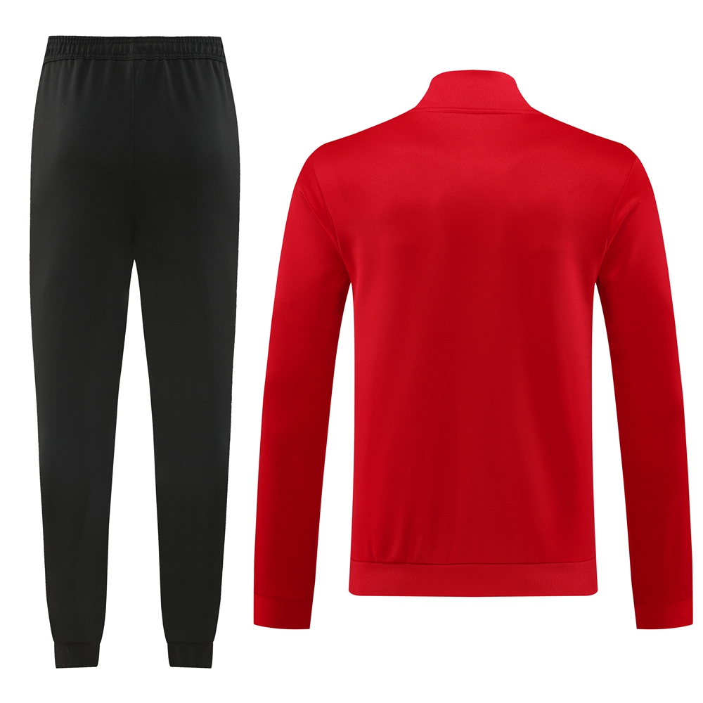 ManixJersey.com | Manchester United 24-25 Jacket Training Tracksuit - Red Top and Black Pants -Customize Name, Number and Patch | Worldwide Shipping