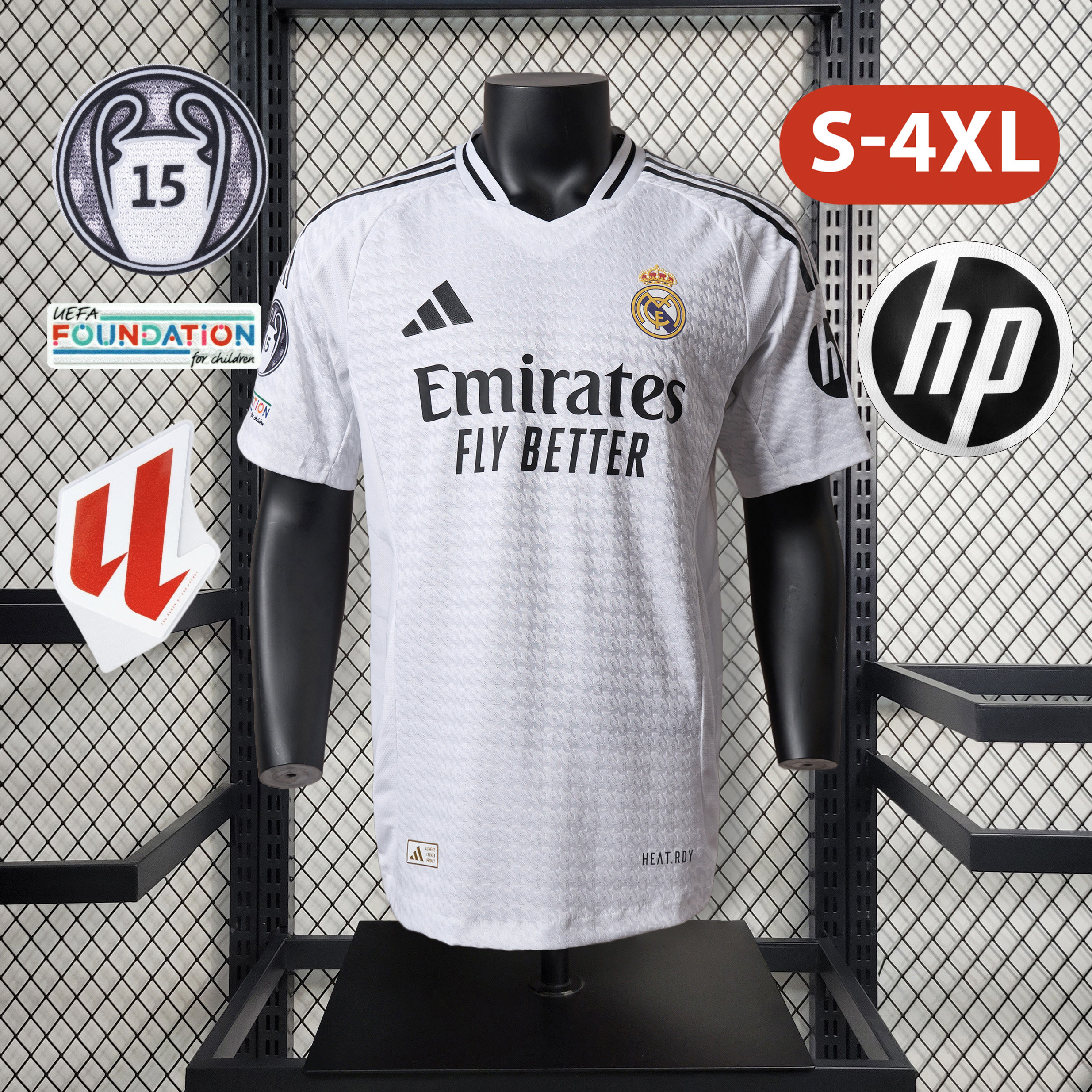 ManixJersey.com | Real Madrid 24-25 Home Stadium Jersey - Player Version -Customize Name, Number and Patch | Worldwide Shipping