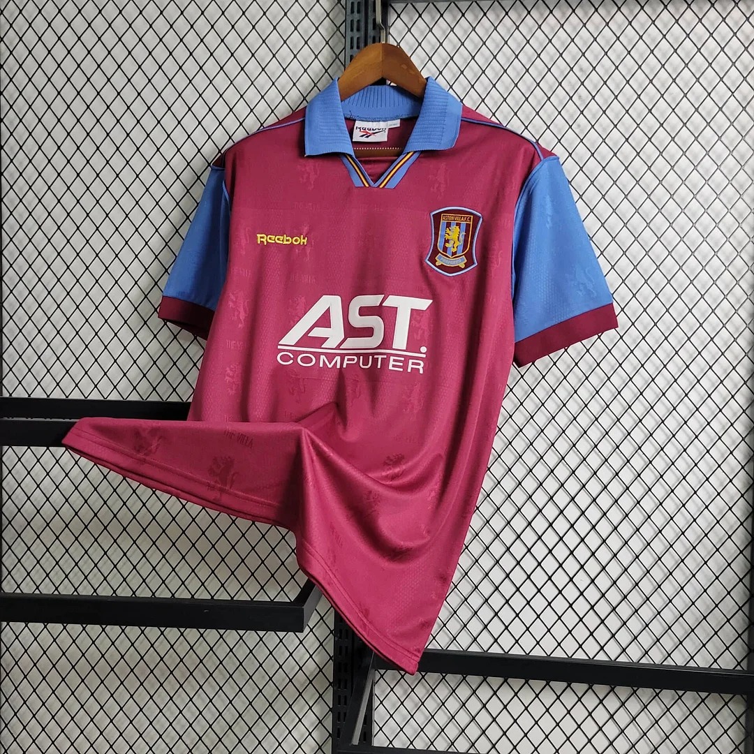 JerseysGala.com | Retro Aston Villa 1995-97 Home Stadium Jersey -Customize Name, Number and Patch | Worldwide Shipping