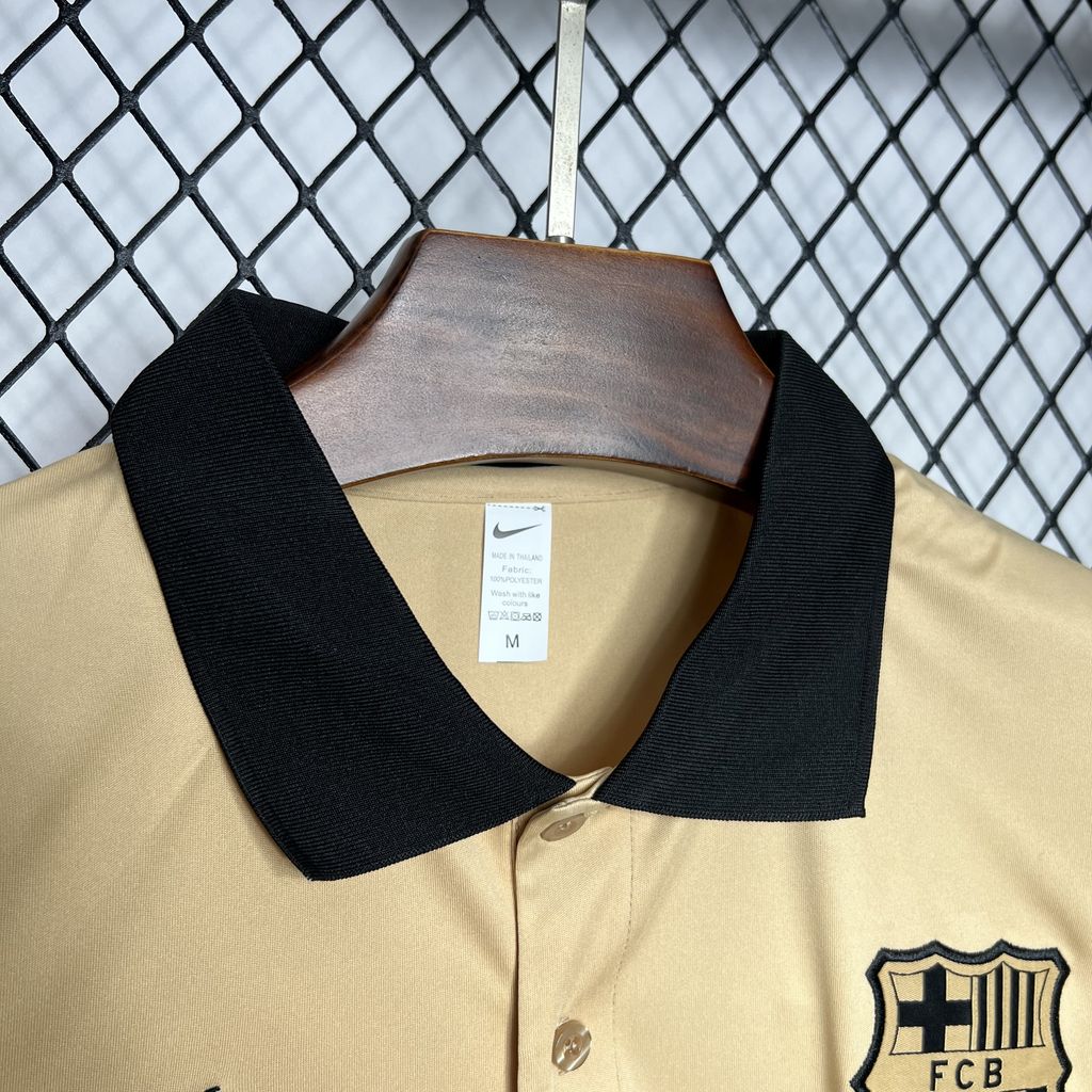 SIUjerseys-Barcelona 24-25 Gold Polo Shirt - Fans Version