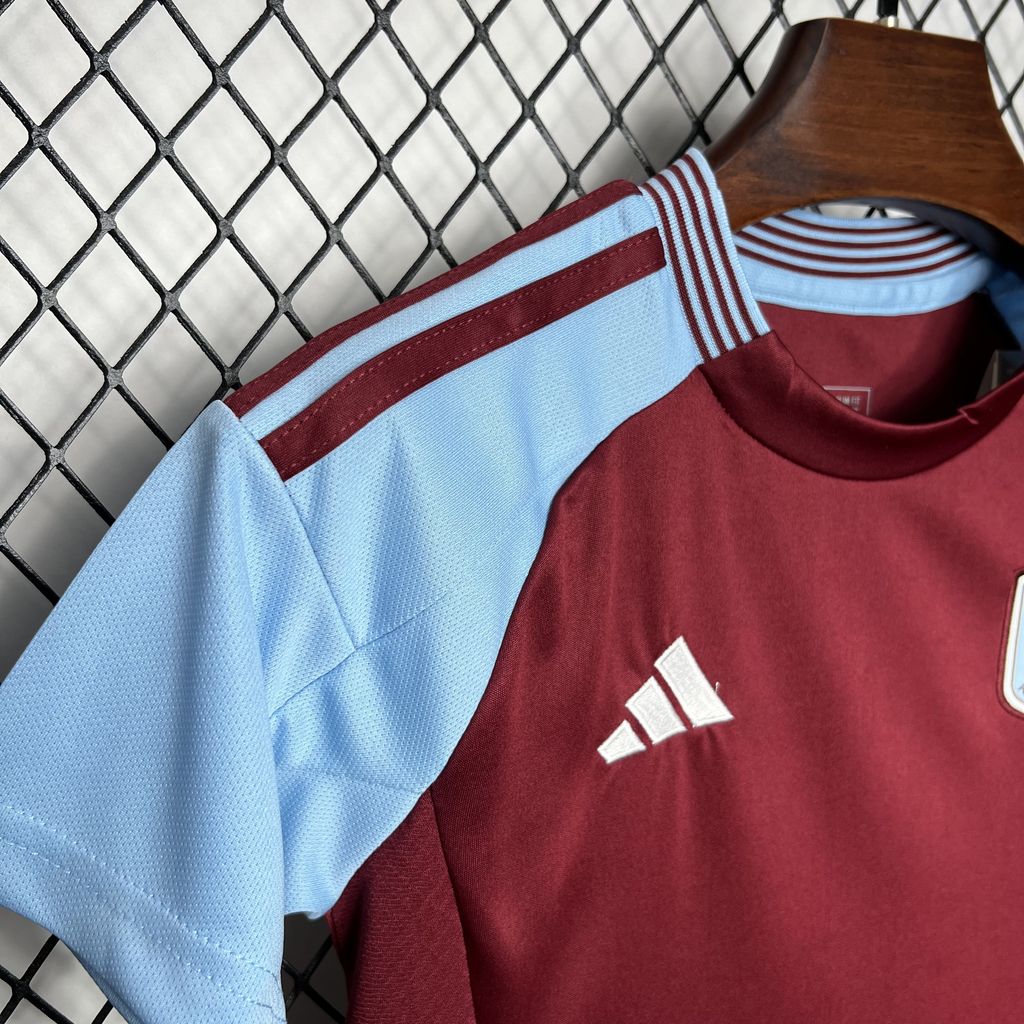 JerseysGala.com | Aston Villa 24-25 Home Stadium Kids Kit -Customize Name, Number and Patch | Worldwide Shipping