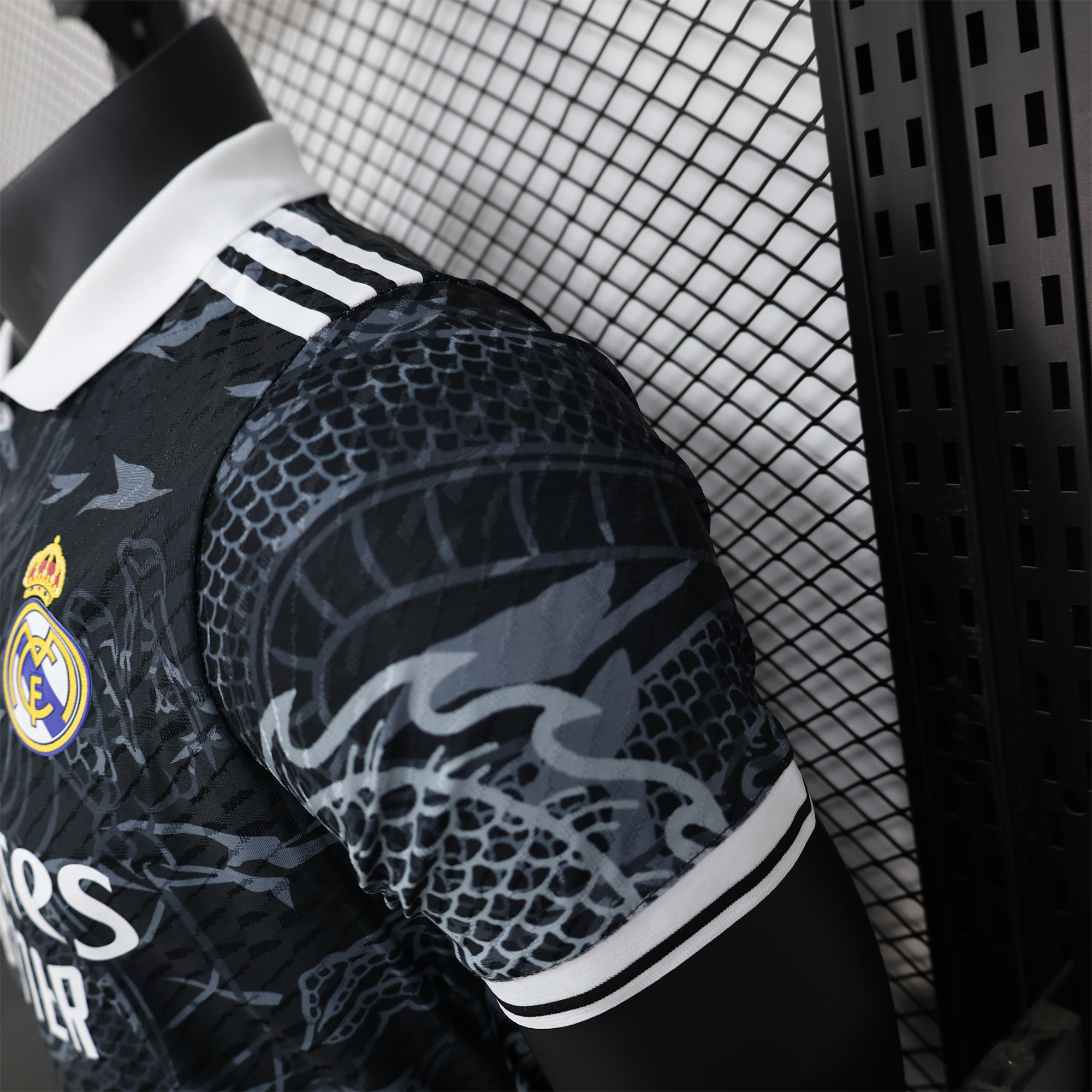JerseysGala.com | Real Madrid 24-25 Black White Loong Jersey - Player Version -Customize Name, Number and Patch | Worldwide Shipping