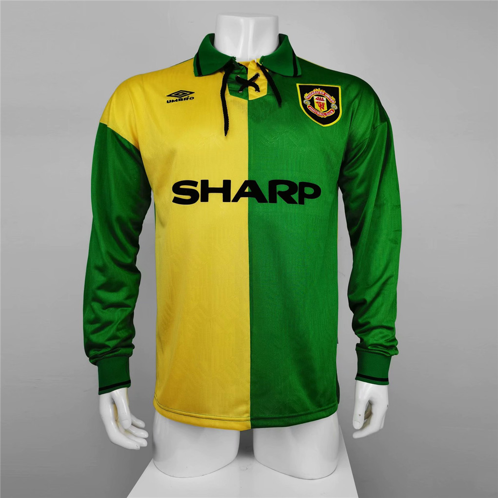 ManixJersey.com | Retro Manchester United 92-94 Third Away Long Sleeve Jersey -Customize Name, Number and Patch | Worldwide Shipping