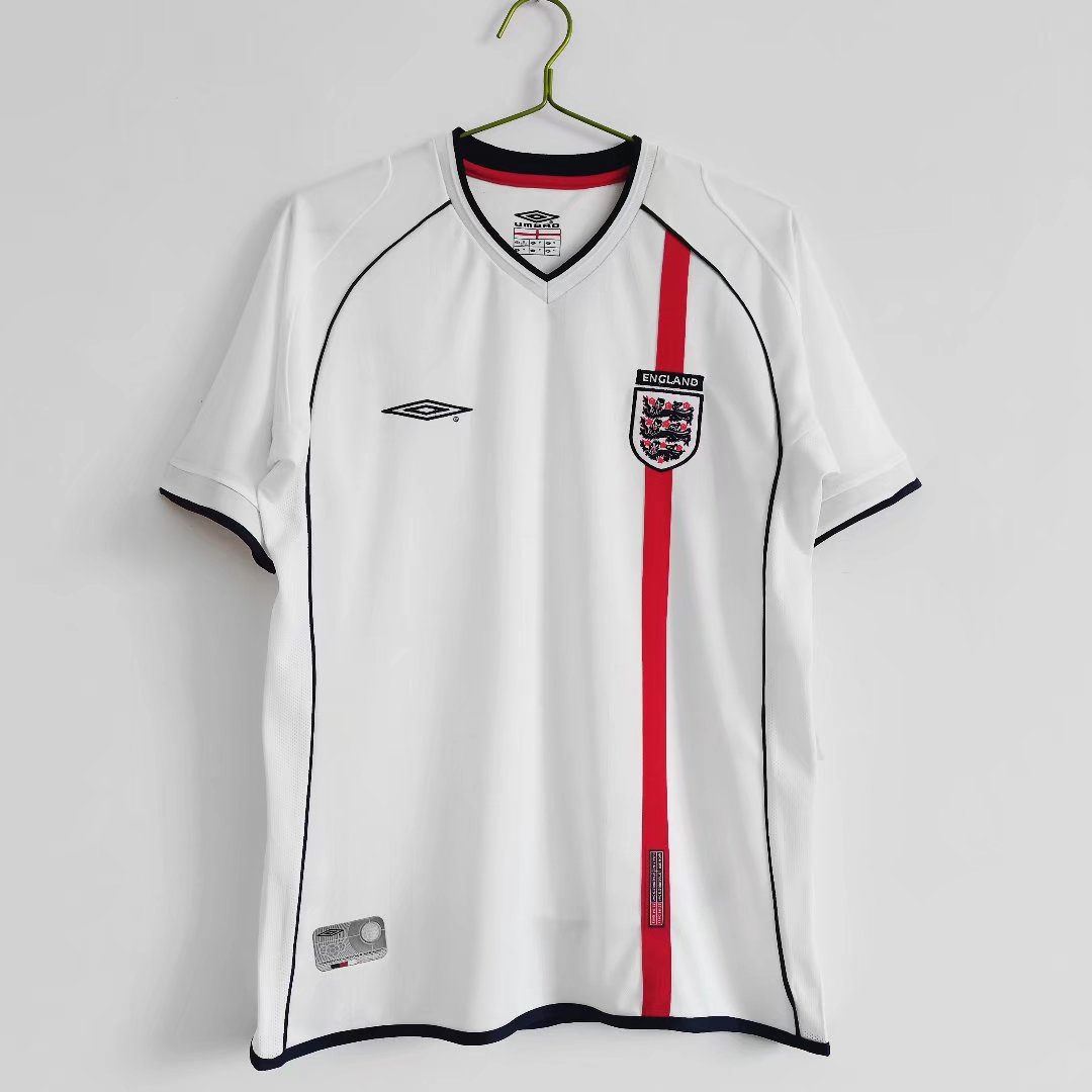 ManixJersey.com | Retro England 2002 Home Stadium Jersey -Customize Name, Number and Patch | Worldwide Shipping