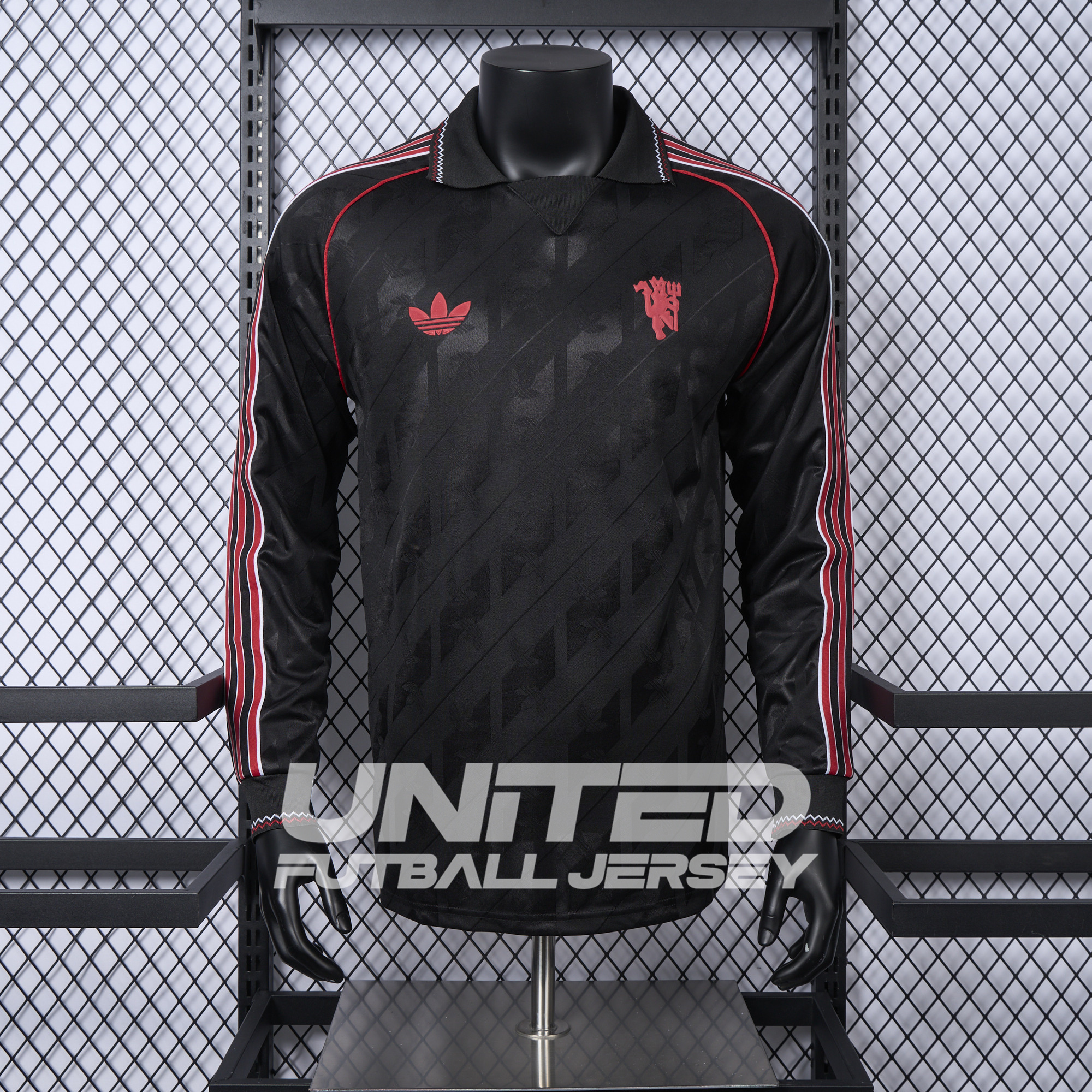 unitedfutballjersey-Manchester United 24-25 Originals LFSTLR Long Sleeve Black Jersey - Player Version