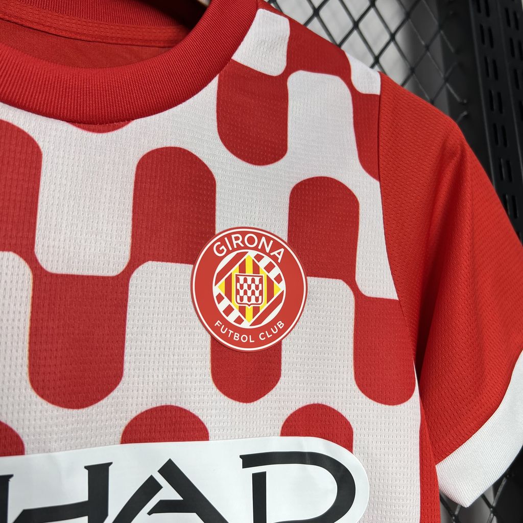 ManixJersey.com | Girona 24-25 Home Stadium Kids Kit -Customize Name, Number and Patch | Worldwide Shipping