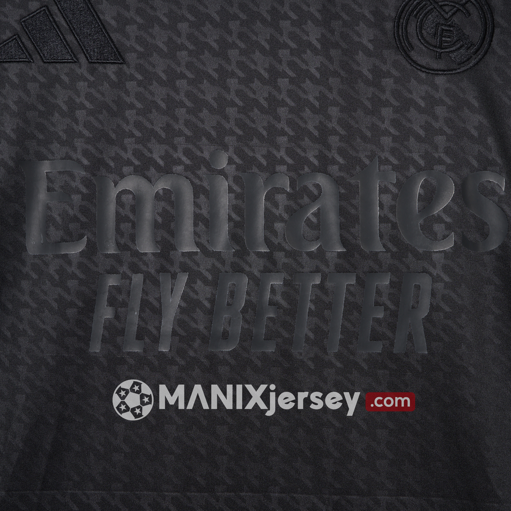 ManixJersey.com | Real Madrid 24-25 Pure Black Special Edition Jersey - Fans Version -Customize Name, Number and Patch | Worldwide Shipping