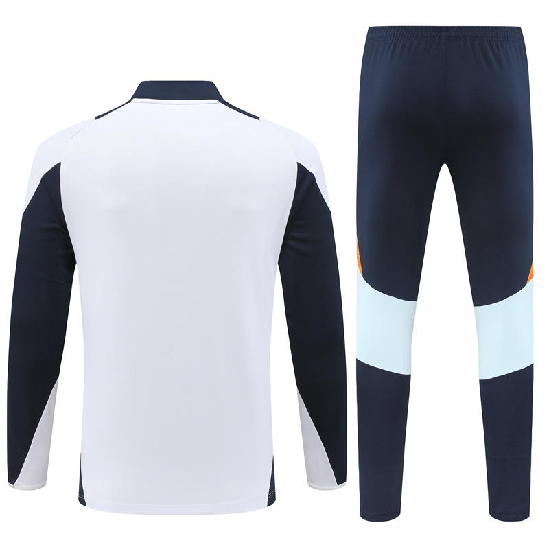 JerseysGala.com | Real Madrid 24-25 Long Sleeve Training Set - White -Customize Name, Number and Patch | Worldwide Shipping