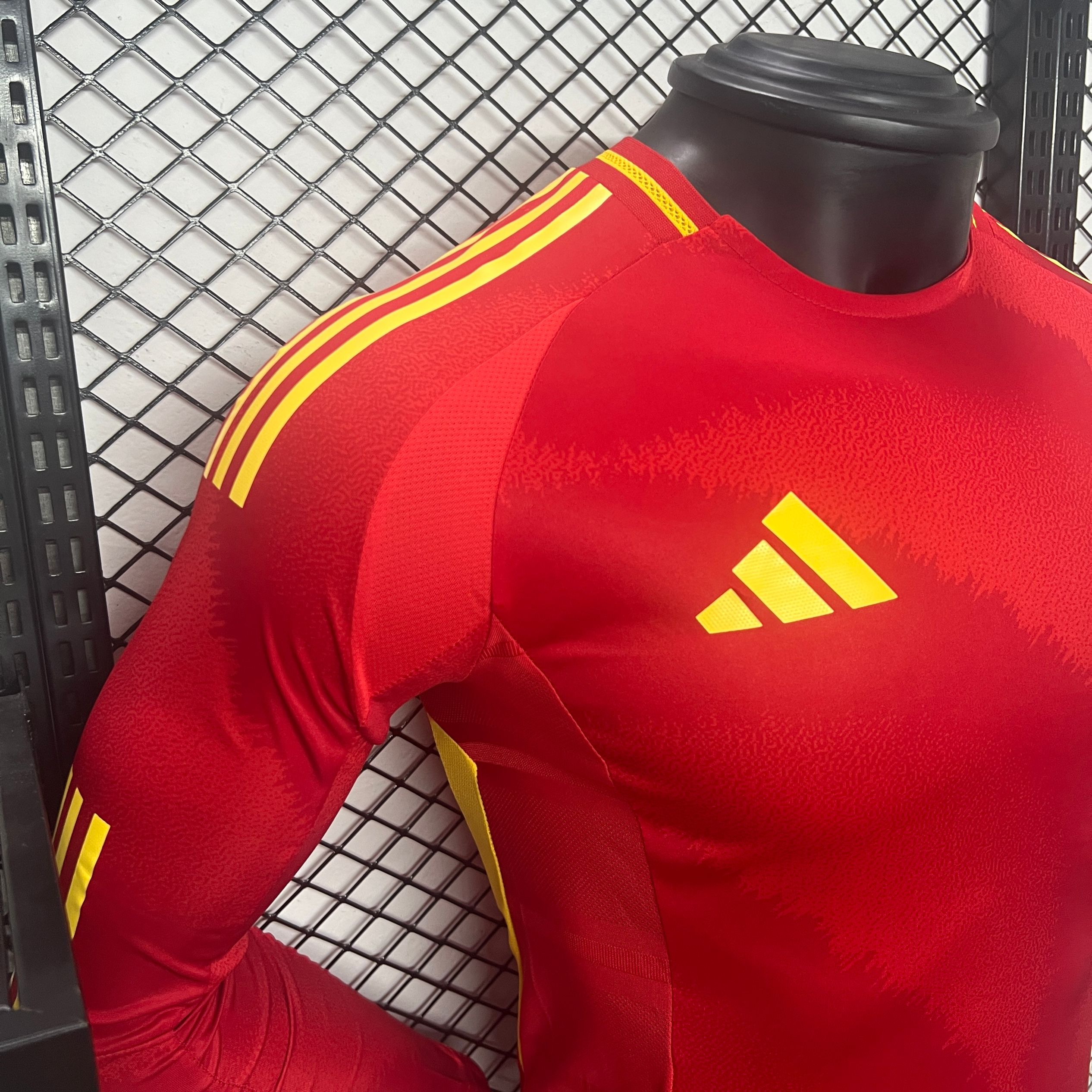 SIUjerseys-Spain 2024 Home Stadium Long Sleeve Jersey - Player Version