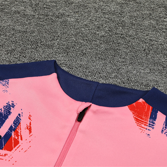 JerseysGala.com | Paris Saint-Germain PSG 24-25 Kids Long Sleeve Training Set - Pink -Customize Name, Number and Patch | Worldwide Shipping