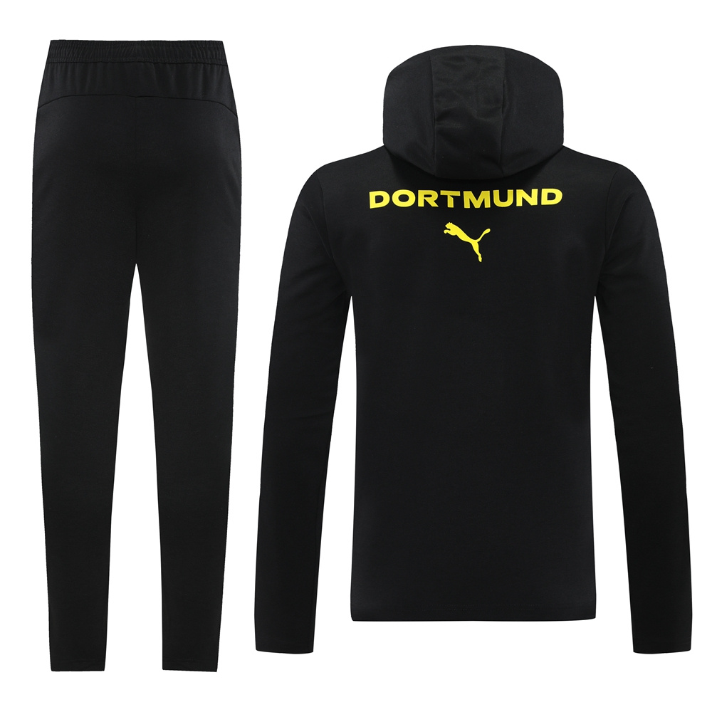 ManixJersey.com | Dortmund 24-25 Training Hoodie Set - Black Hoodie and Pants -Customize Name, Number and Patch | Worldwide Shipping