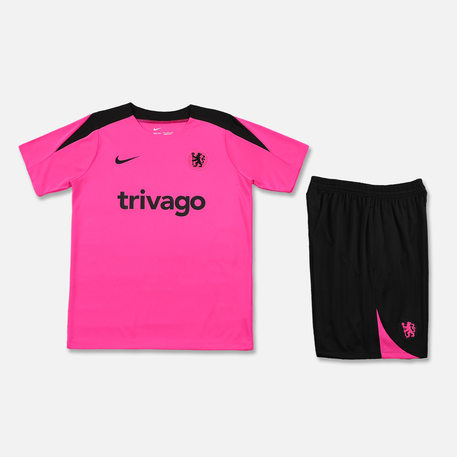 ManixJersey.com | C.H.E.L.S.E.A 24-25 Short-Sleeve Training Set - Pink Top & Black Shorts -Customize Name, Number and Patch | Worldwide Shipping