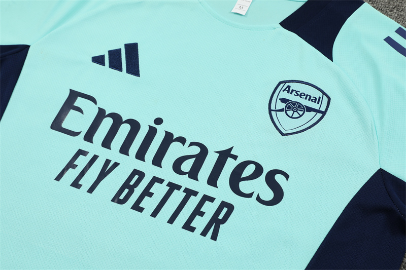 ManixJersey.com | Arsenal 24-25 Short-Sleeve Training Kids Kit - Lake Blue -Customize Name, Number and Patch | Worldwide Shipping