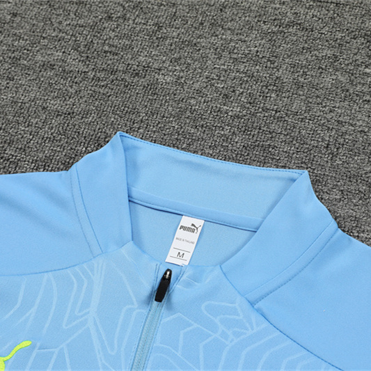 JerseysGala.com | Manchester City 24-25 Long Sleeve Training Set - Light Blue -Customize Name, Number and Patch | Worldwide Shipping