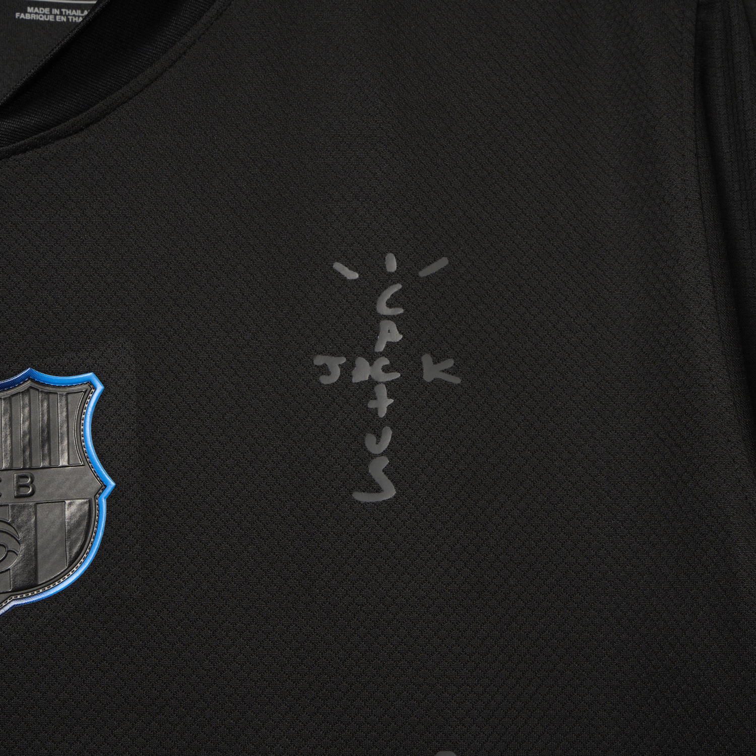 UltraTrikot-Barcelona x Travis Scott 24-25 Away Pure Black Jersey - Fans Version