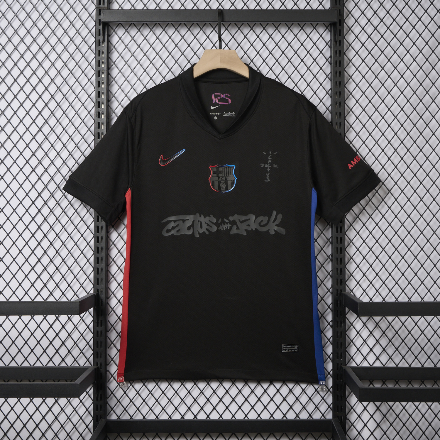 UltraTrikot-Barcelona x Travis Scott 24-25 Away Pure Black Jersey - Fans Version