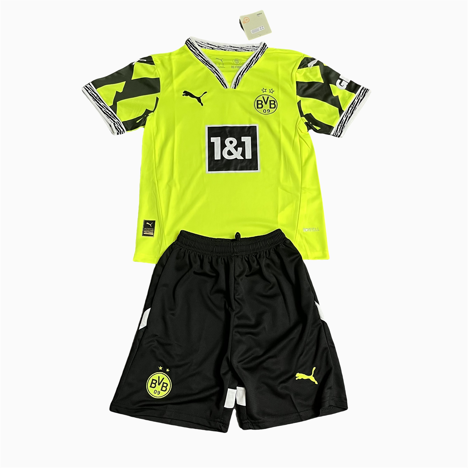 UltraTrikot-Dortmund 24-25 Yellow Alert Special Edition Kids Kit with Black Shorts
