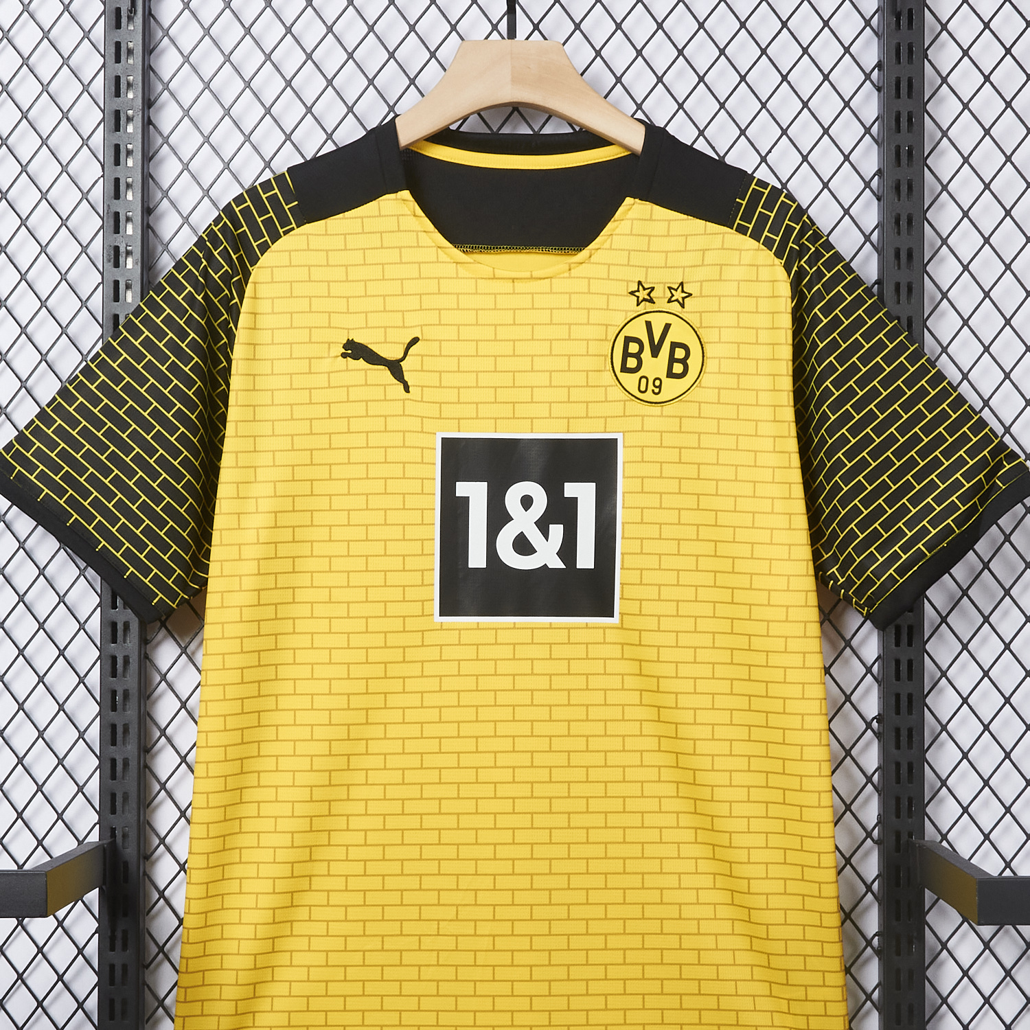 foot-Dortmund 25-26 Pre-Match Training Yellow Brickwork Pattern Jersey - Fans Version