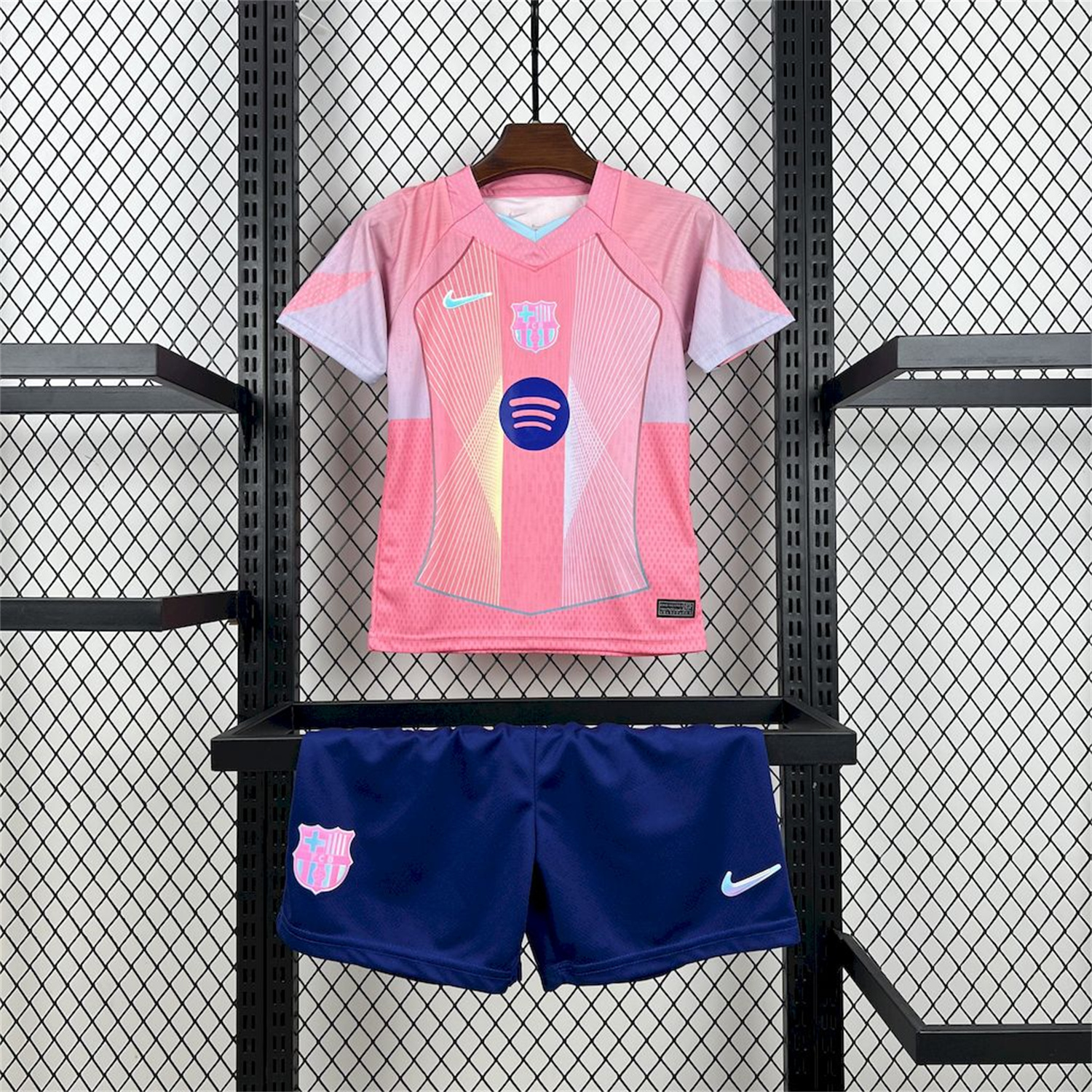 foot-Barcelona 25-26 T90 White Lines Pink Gradient Special Kids Kit