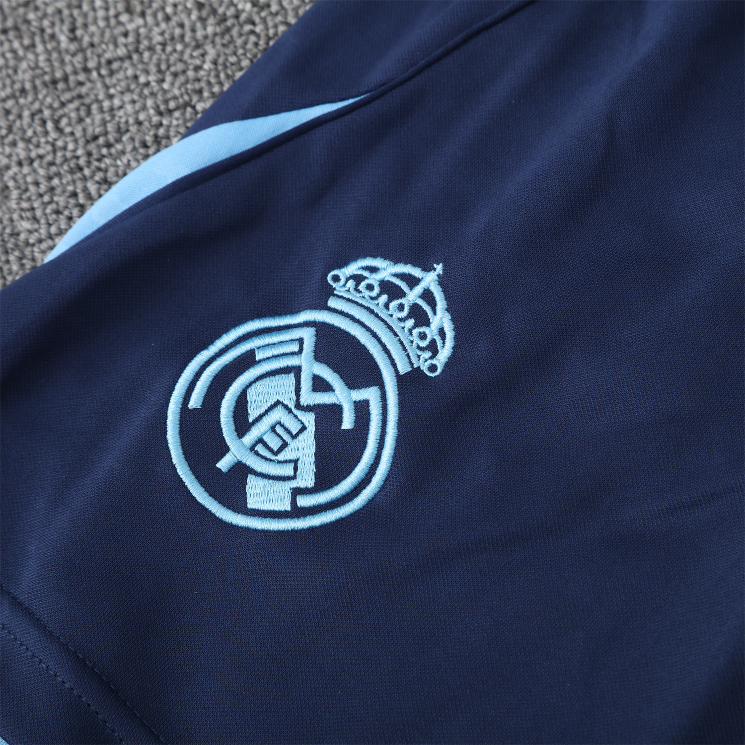 foot-Real Madrid 25-26 Vest Training Set - Blue Water Pattern Top & Deep Blue Shorts