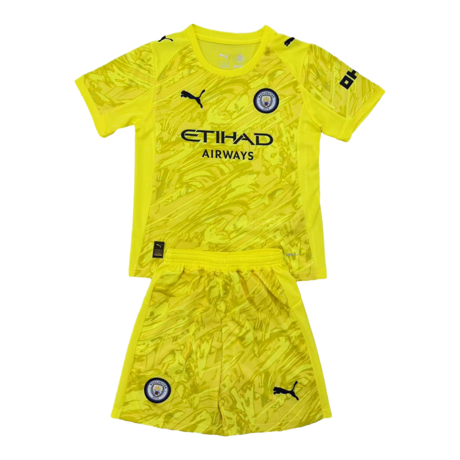 foot-Manchester City 25-26 Yellow Goalkeeper Men's Adult Jersey Set - Fans Version