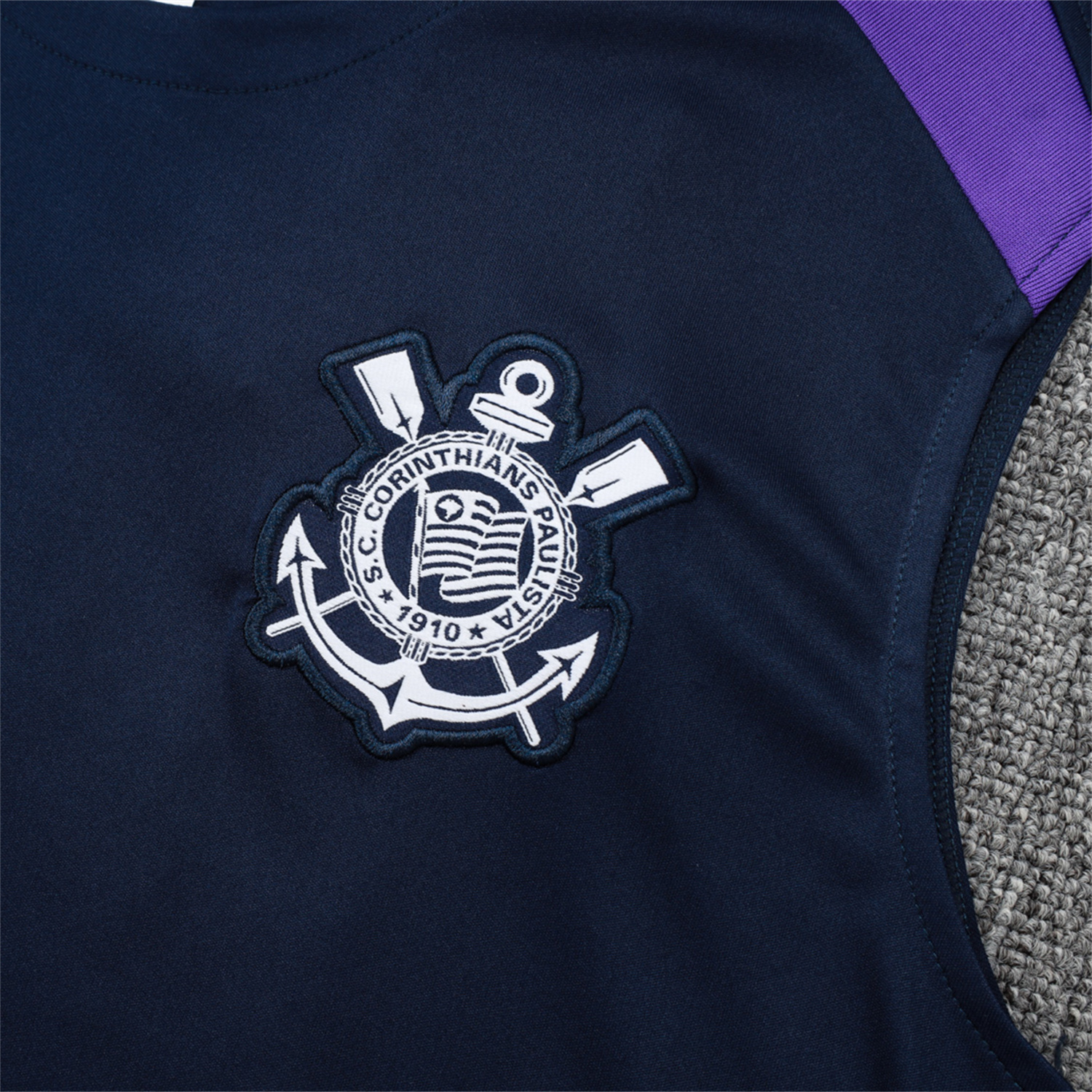 foot-Corinthians 25-26 Vest Training Set - Deep Blue Black Vest and Shorts