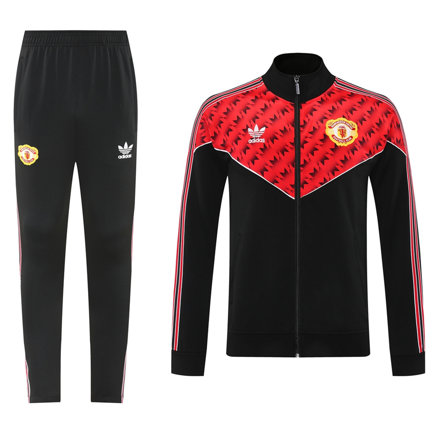 foot-Manchester United 25-26 Bring Back 1991 Jacket Training Tracksuit - Black and Red