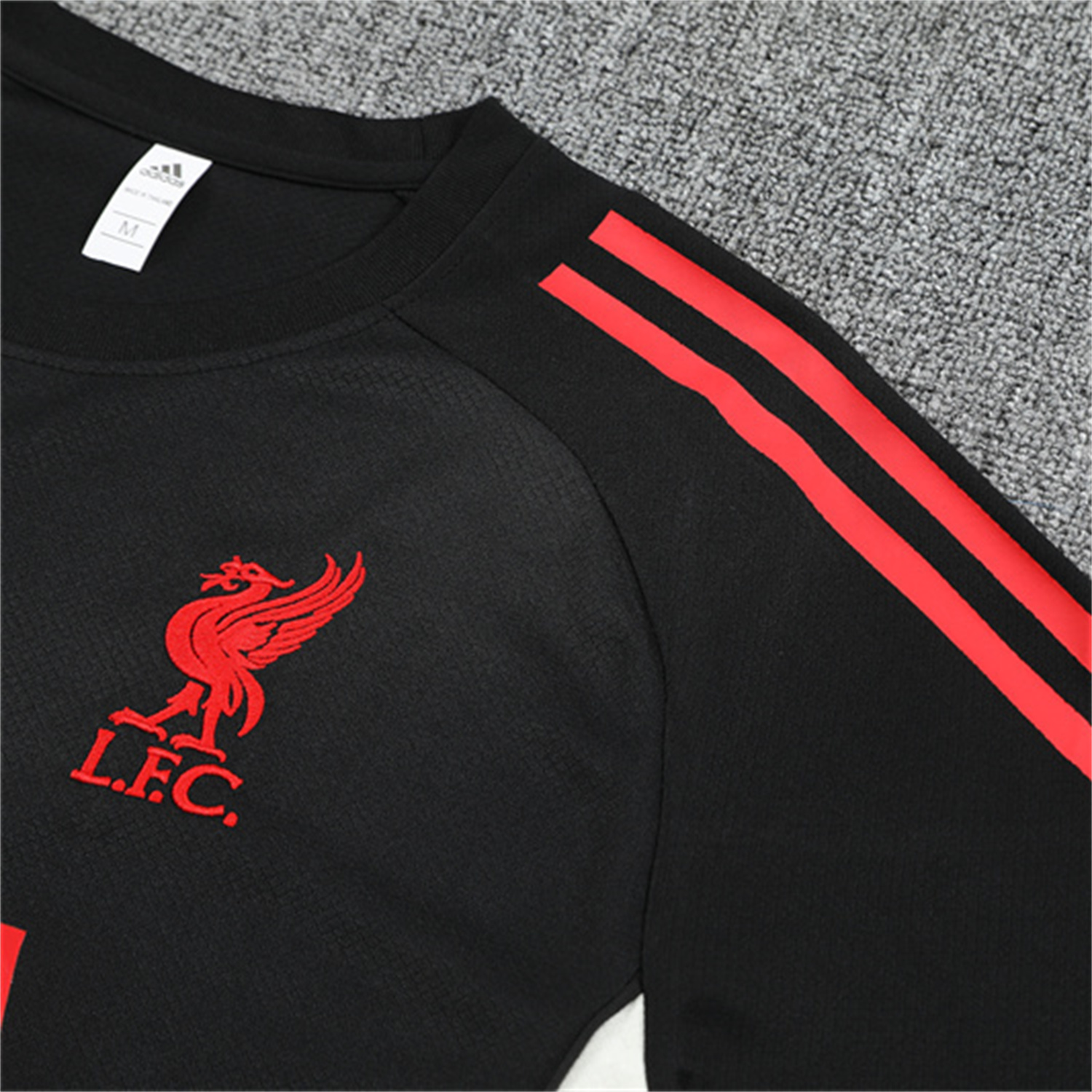 foot-Liver.pool 25-26 Short-Sleeve Training Set - Black Top & Black Shorts