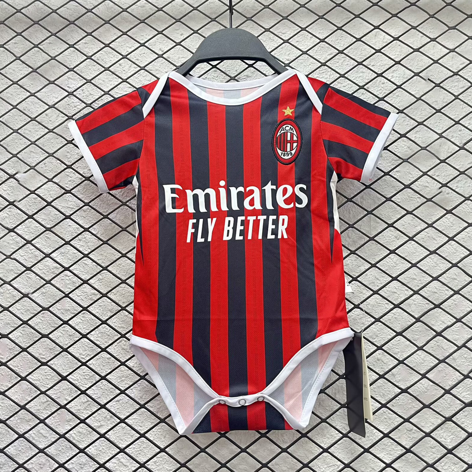 unitedfutballjersey-AC Milan 24-25 Home Baby Crawling Suit
