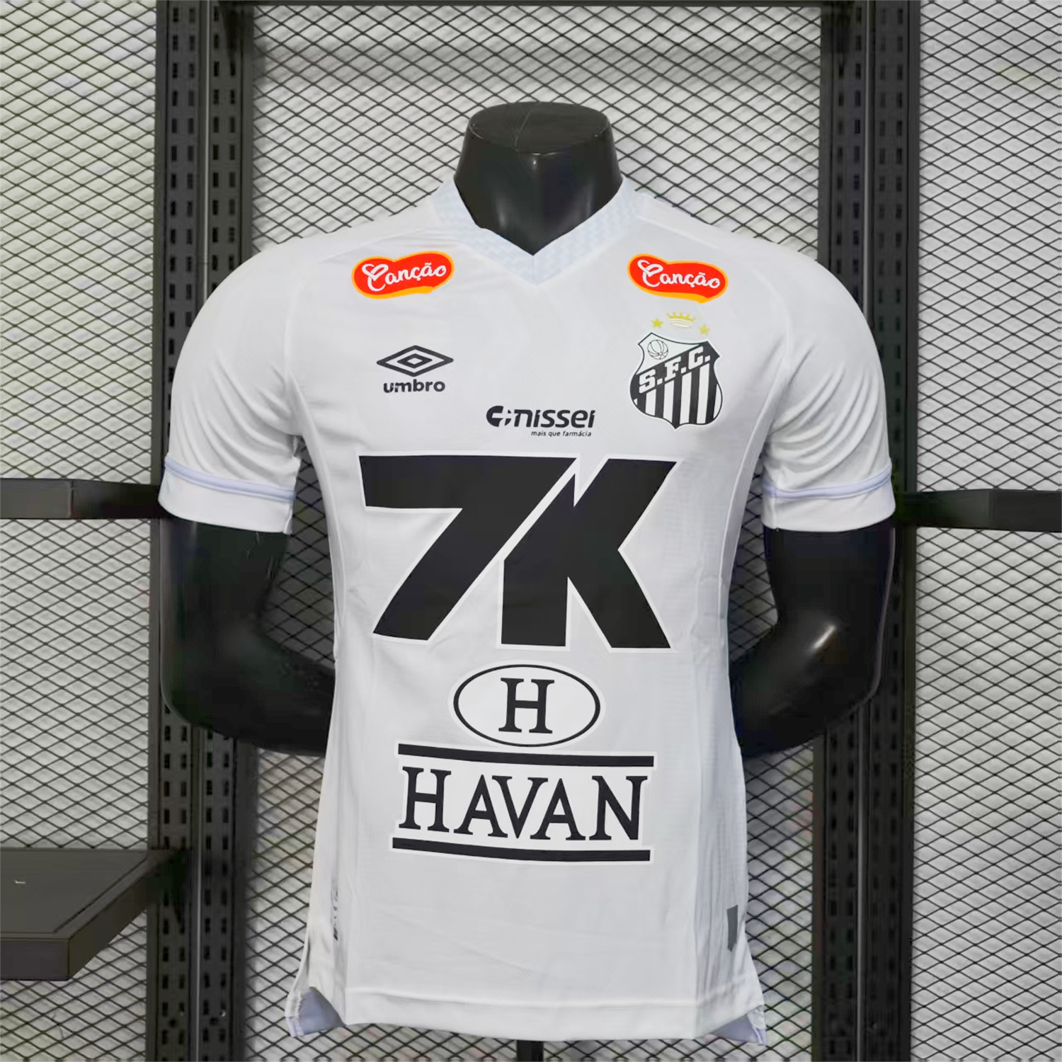 foot-Santos 2025-26 Home White Jersey With Sponsors - Player Version