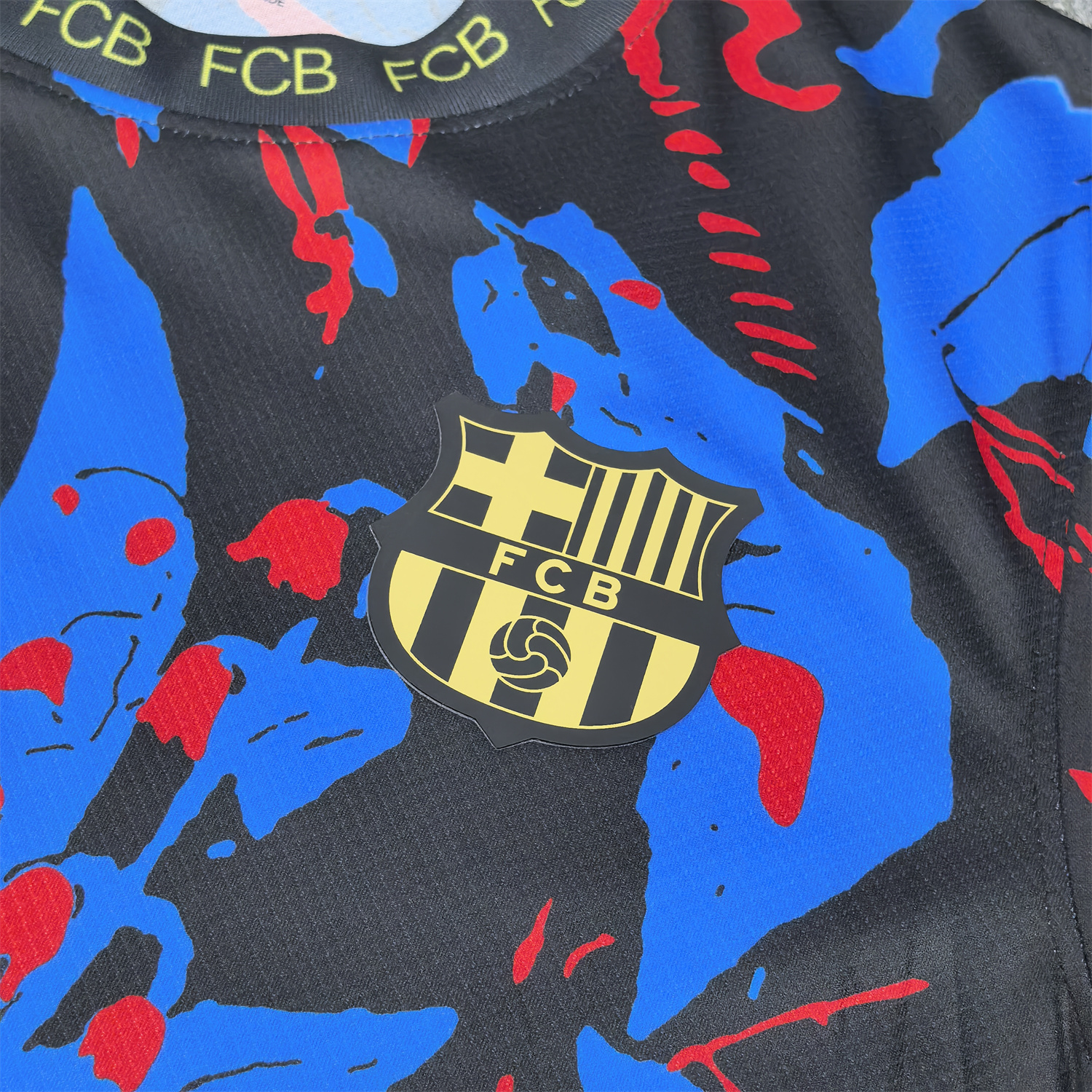 foot-Barcelona 25-26 Red Blue Snake Silhouette Pattern Special Jersey - Fans Version