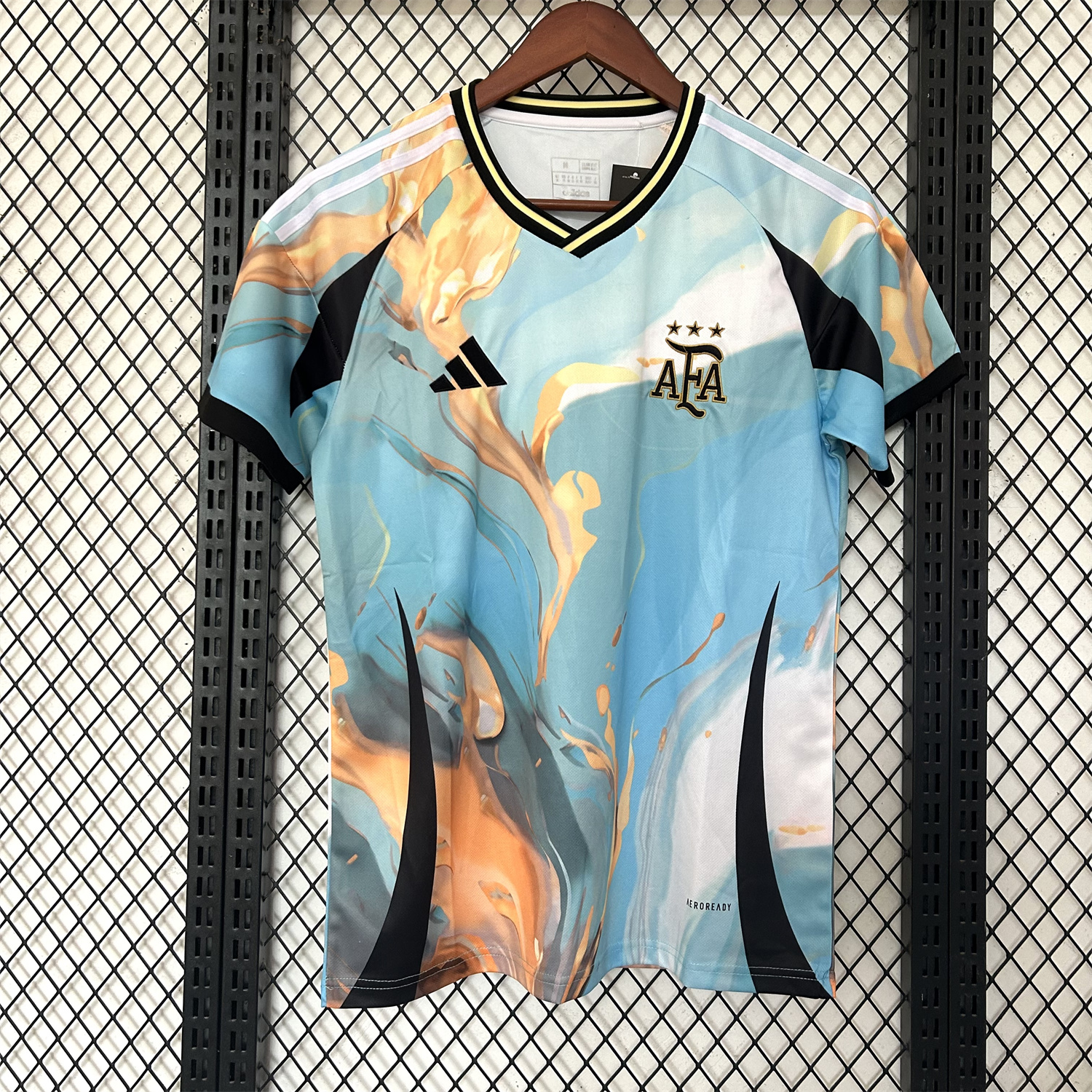 foot-Argentina 25-26 Blue and Gold Marble Pattern Special Jersey - Fans Version