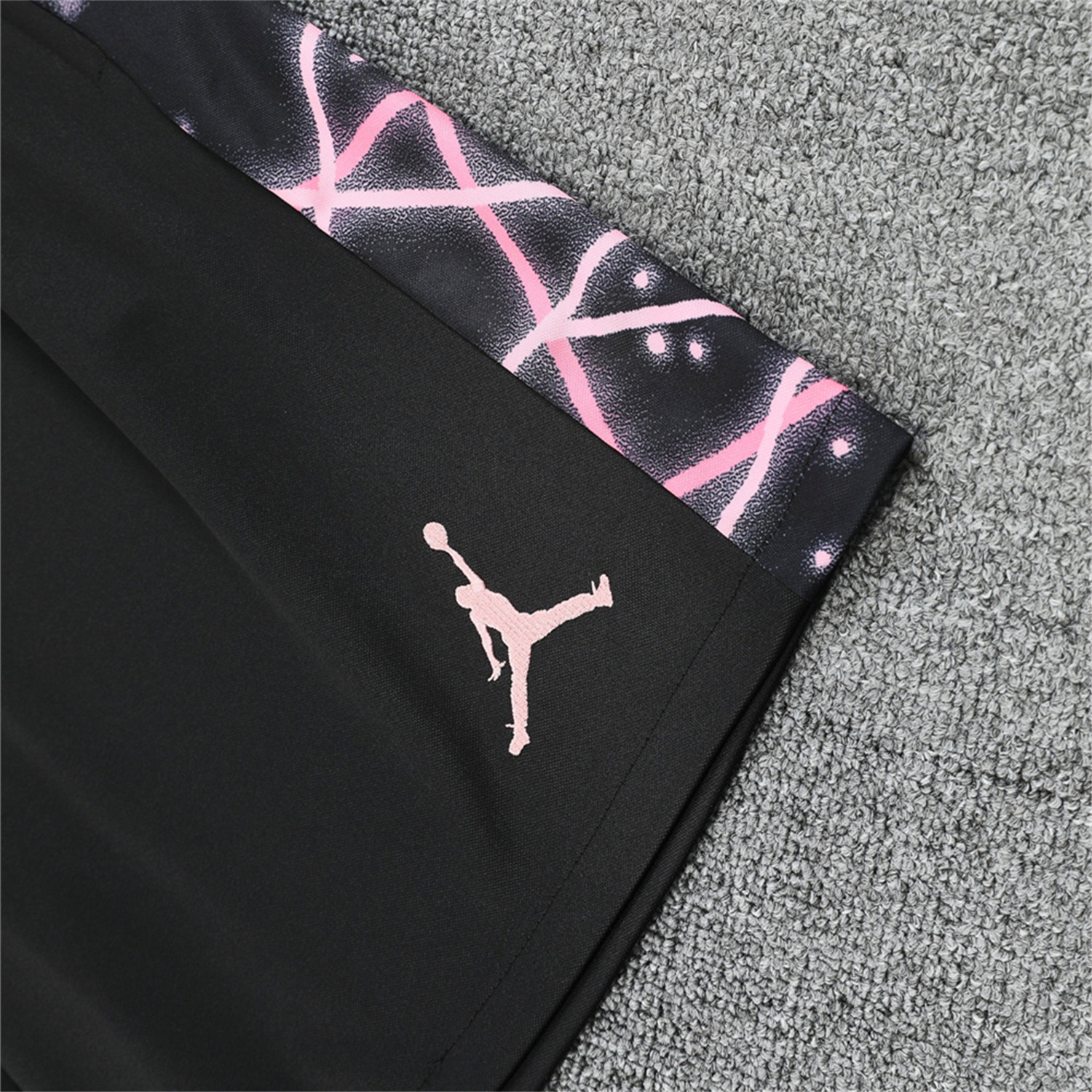 foot-Paris Saint-Germain PSG 25-26 Short-Sleeve Training Set - Pink Fluorescent Rays Black Top & Black Shorts