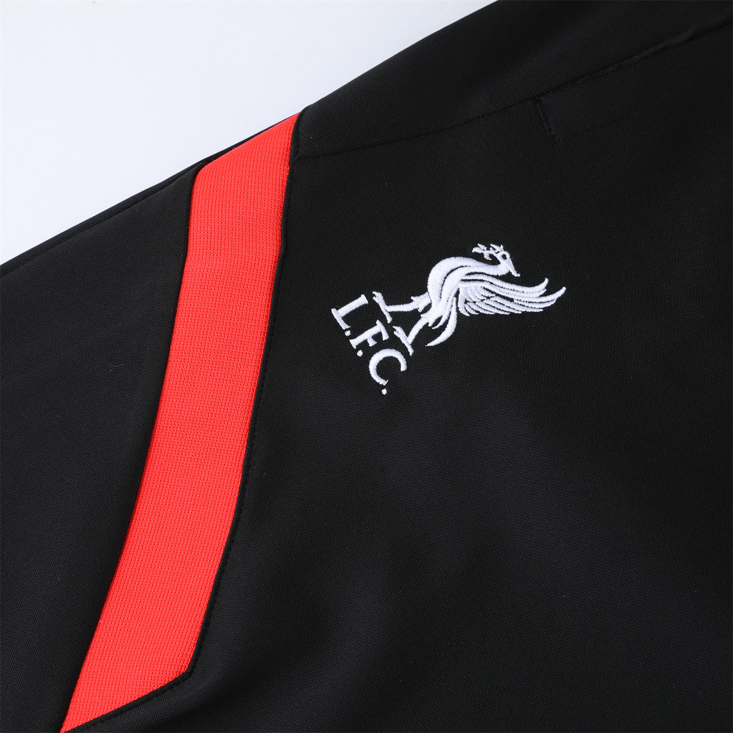 foot-Liver.pool 24-25 Long Sleeve Training Set - Red Stripe Top and Black Pants