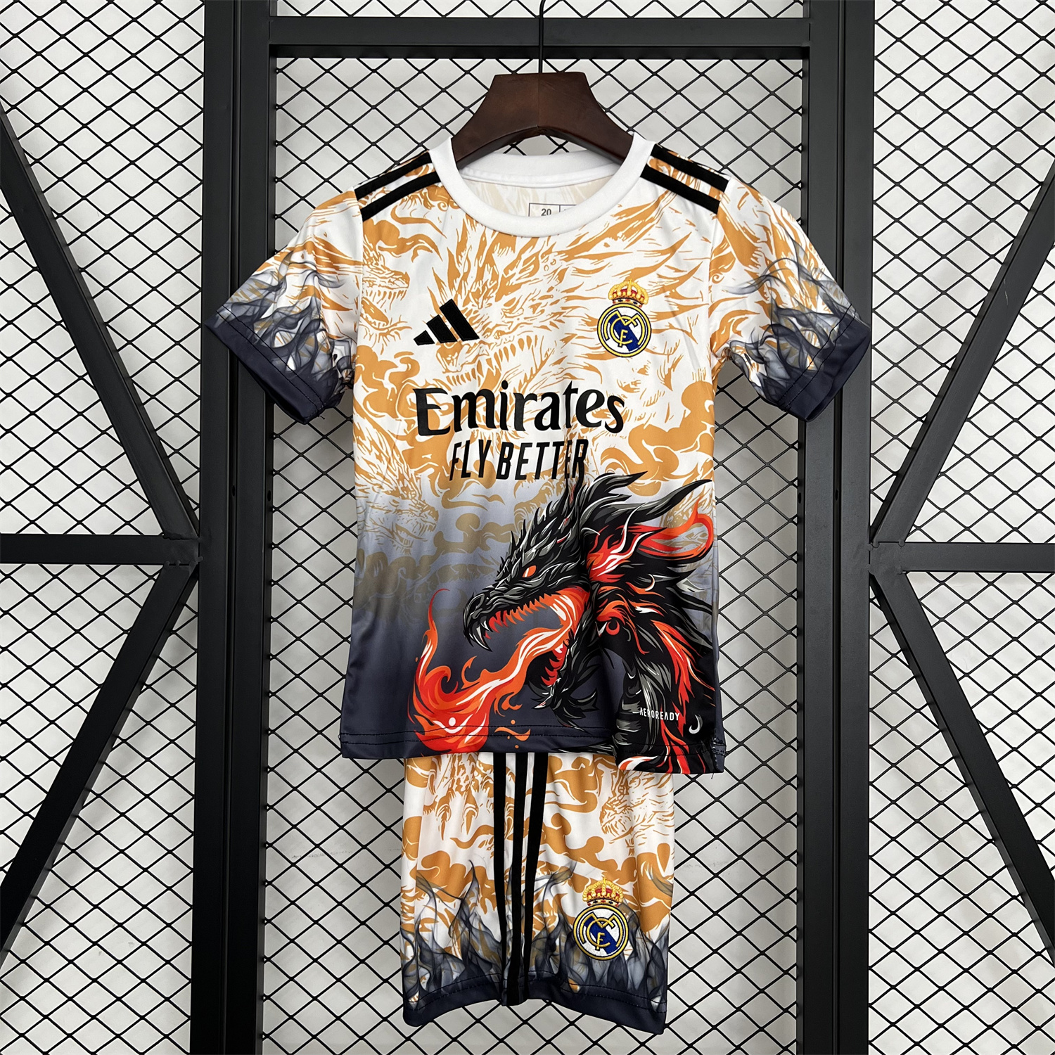 foot-Real Madrid 25-26 Orange And Black Dragon Special Kids Kit