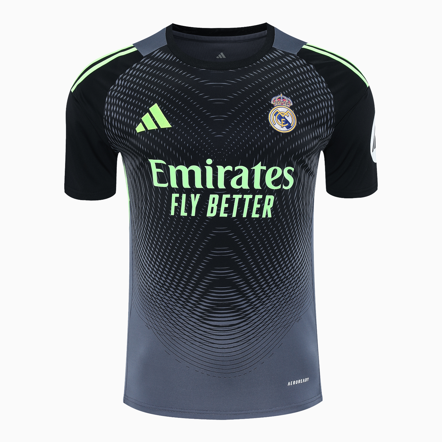 Higojerseys-Real Madrid 25-26 Short-Sleeve Training Set - Deep Gray Top & Gray Shorts