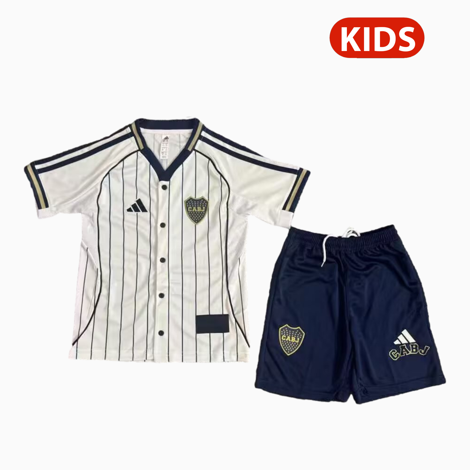 foot-Boca Juniors 25-26 White Baseball Kids Kit