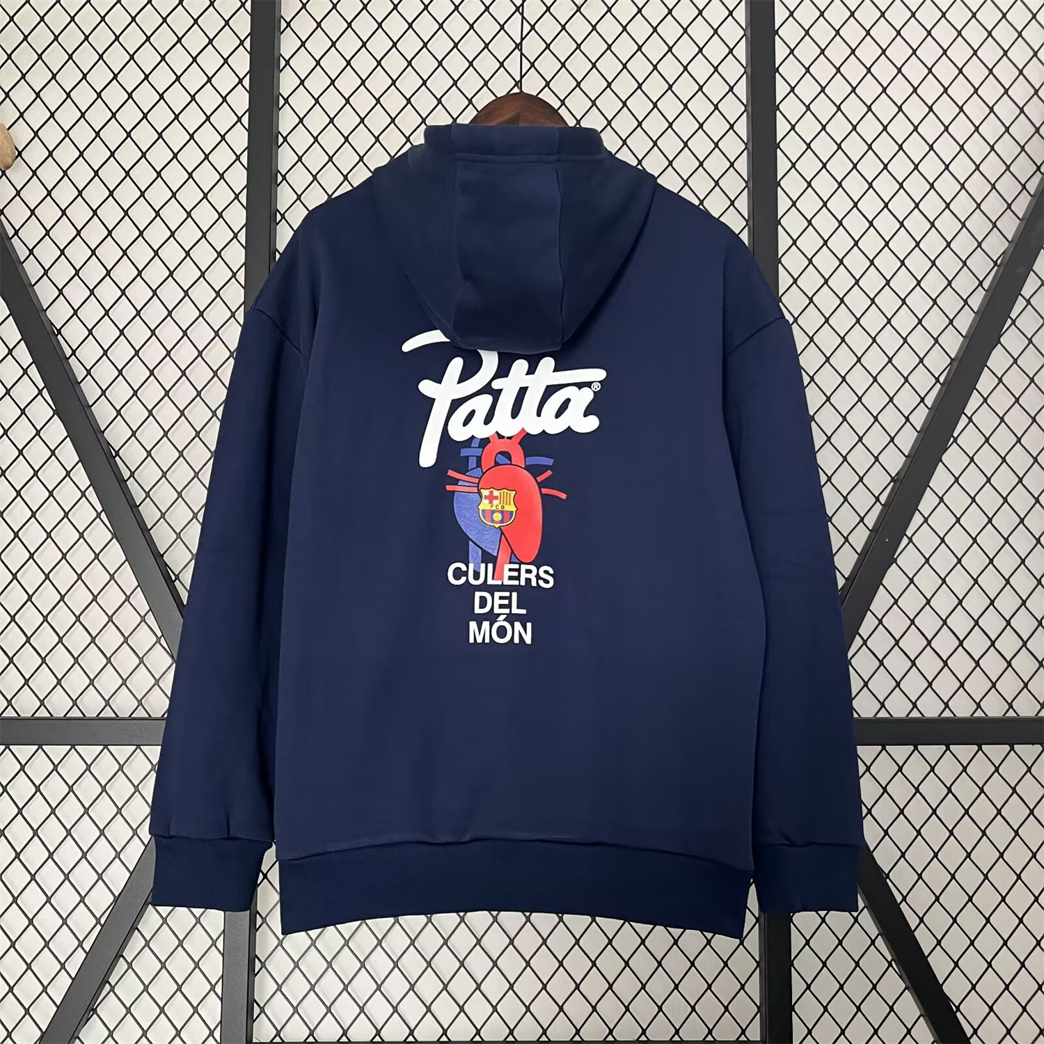foot-Barcelona x Patta 25-26 Blue Unisex Pullover Hoodie