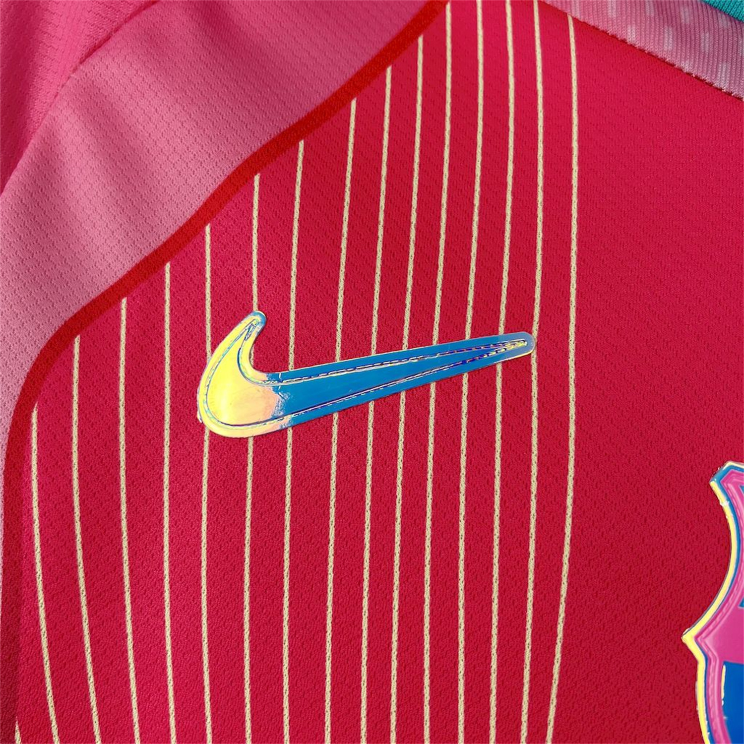 foot-Barcelona 25-26 T90 White Lines Pink Gradient Special Jersey - Fans Version