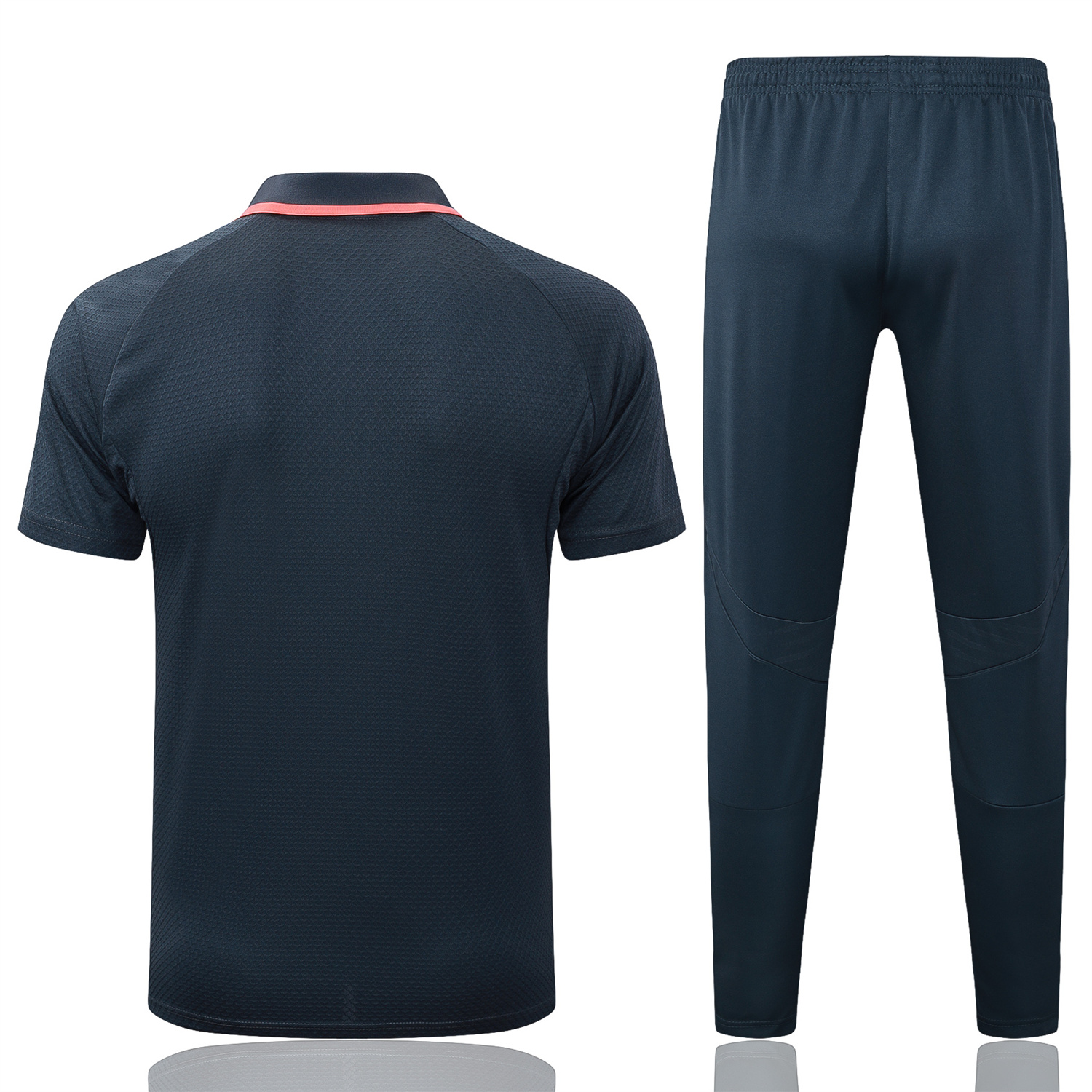 foot-Bayern Munich 25-26 POLO Short-Sleeve Training Set - Deep Grey Top and Pants with Orange Badge