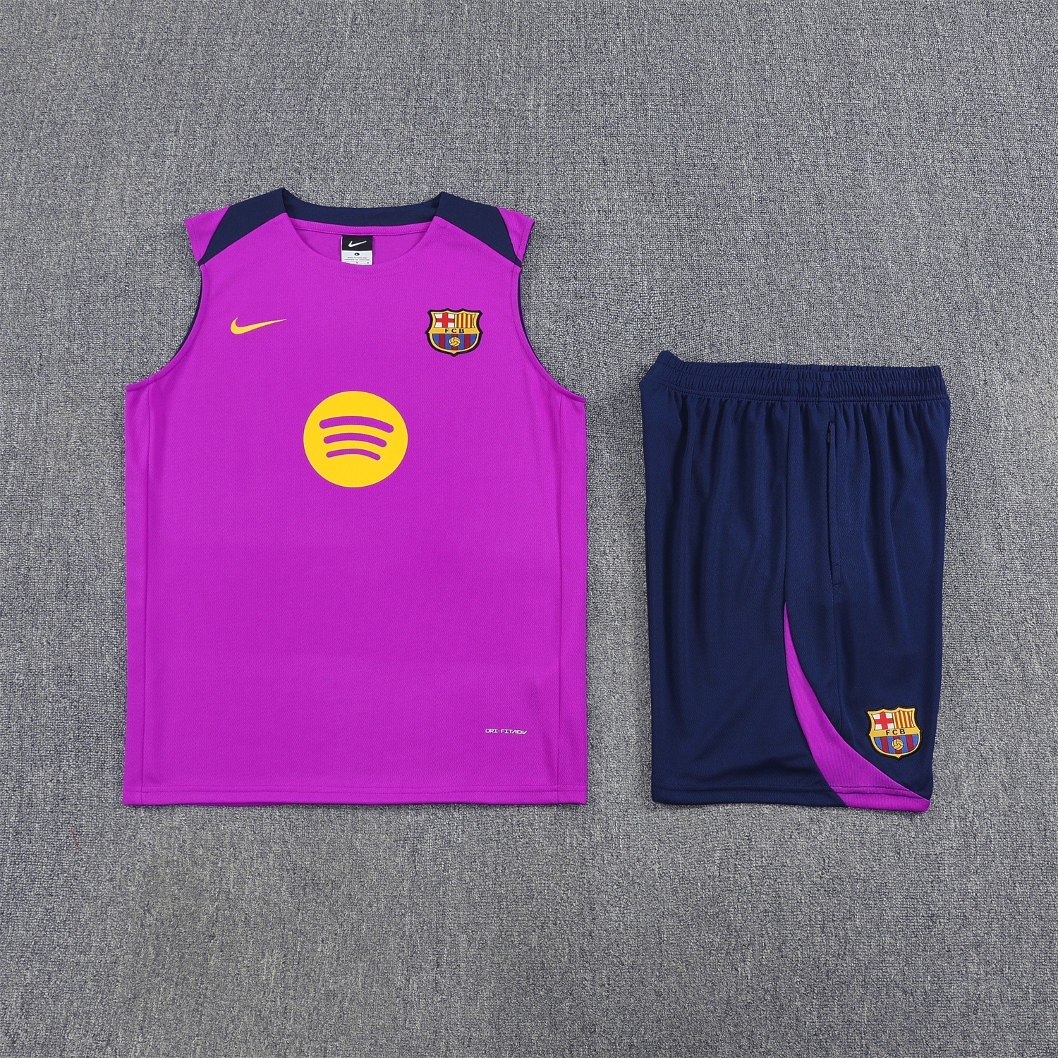 Unitedfootballkit.com | Barcelona 25-26 Vest Training Set - Purple Vest and Dark Blue Shorts -Customize Name, Number and Patch | Worldwide Shipping