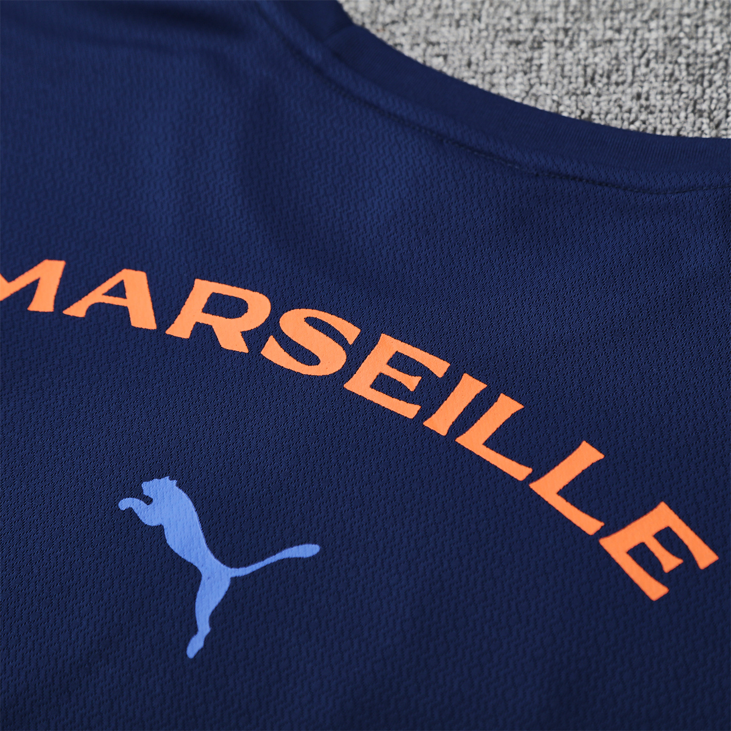 foot-Marseille 25-26 Short-Sleeve Training Set - Blue Top & Blue Shorts