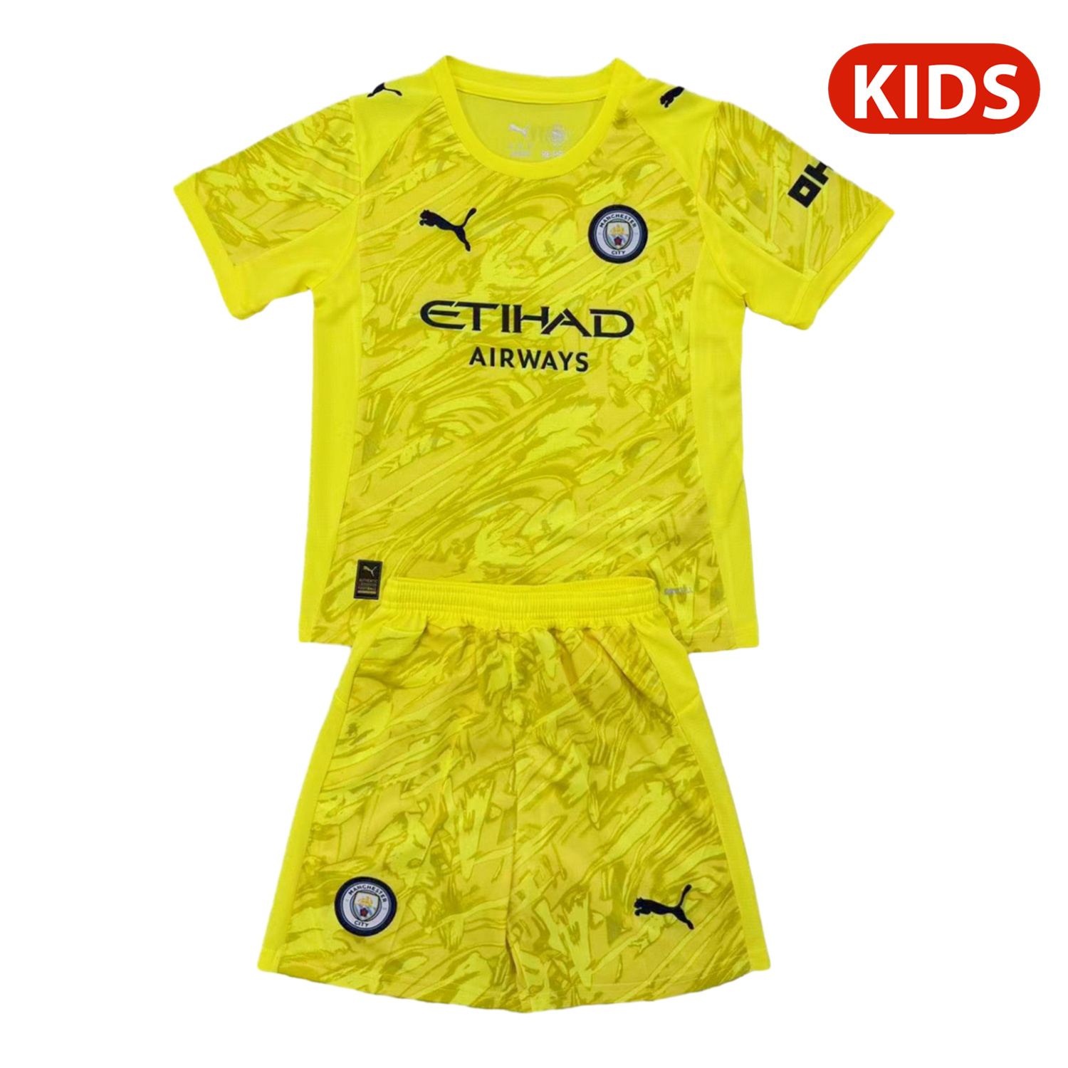 foot-Manchester City 25-26 Yellow Goalkeeper Kids Kit