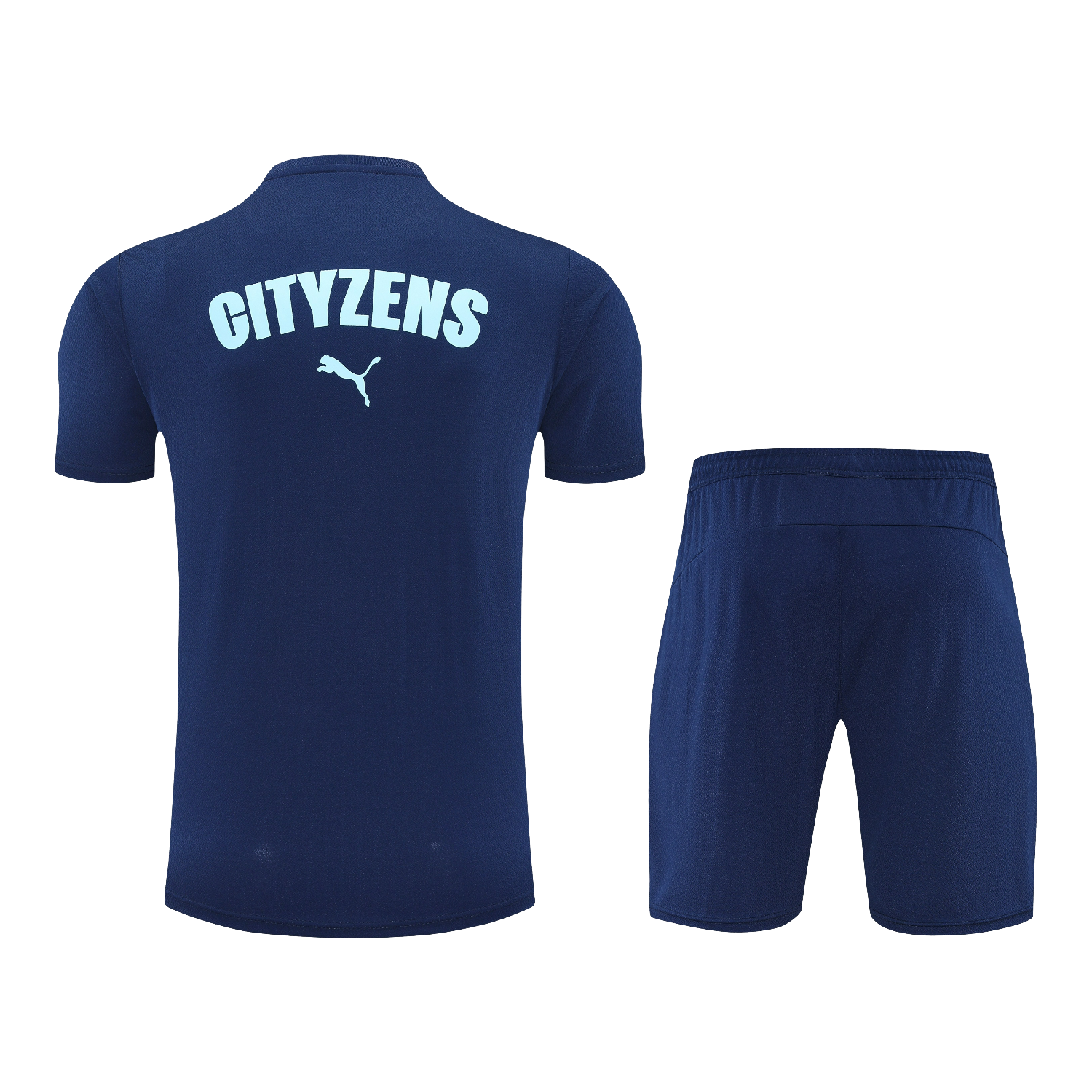 foot-Manchester City 25-26 Short-Sleeve Training Set - Deep Blue Top & Deep Blue Shorts