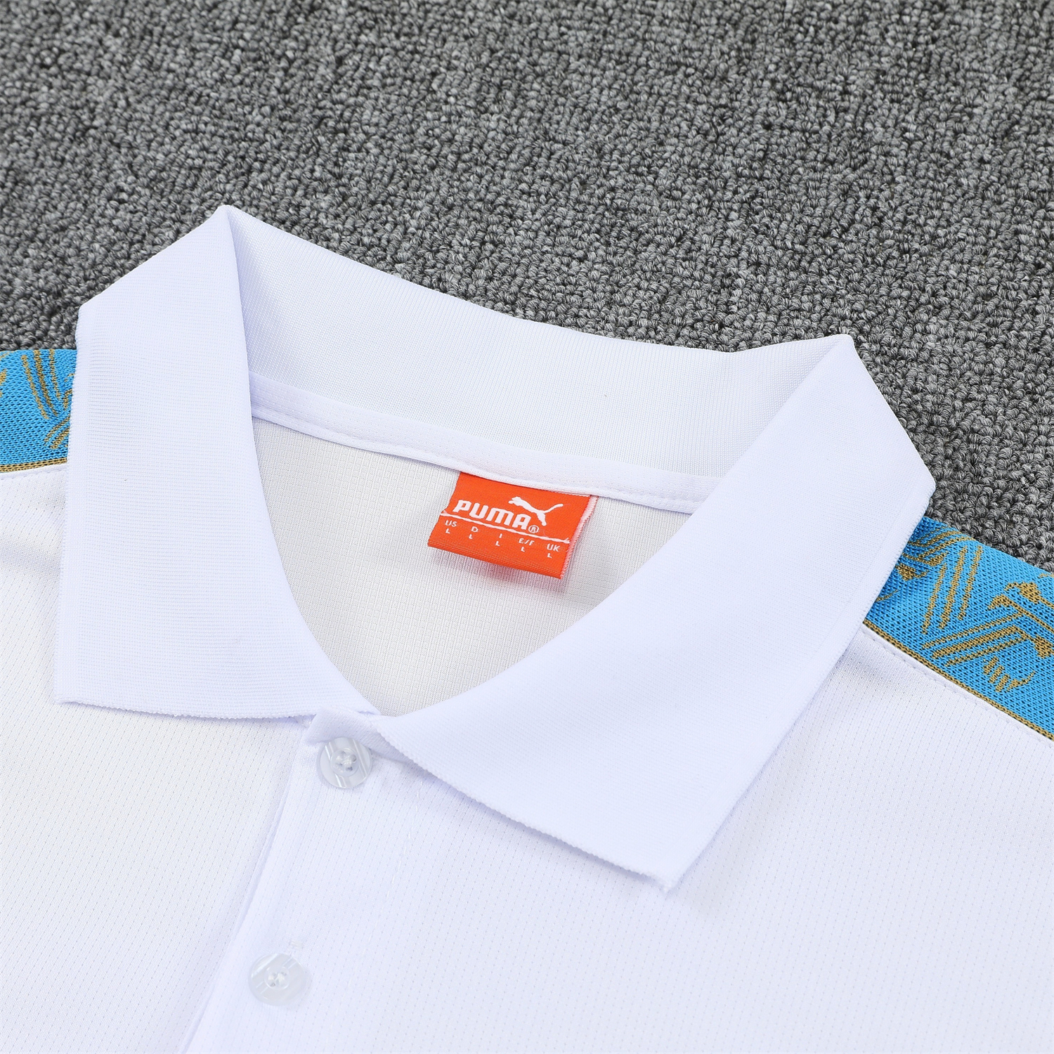 Unitedfootballkit.com | Marseille 25-26 POLO Short-Sleeve Training Set - White Top and Dark Blue Pants -Customize Name, Number and Patch | Worldwide Shipping