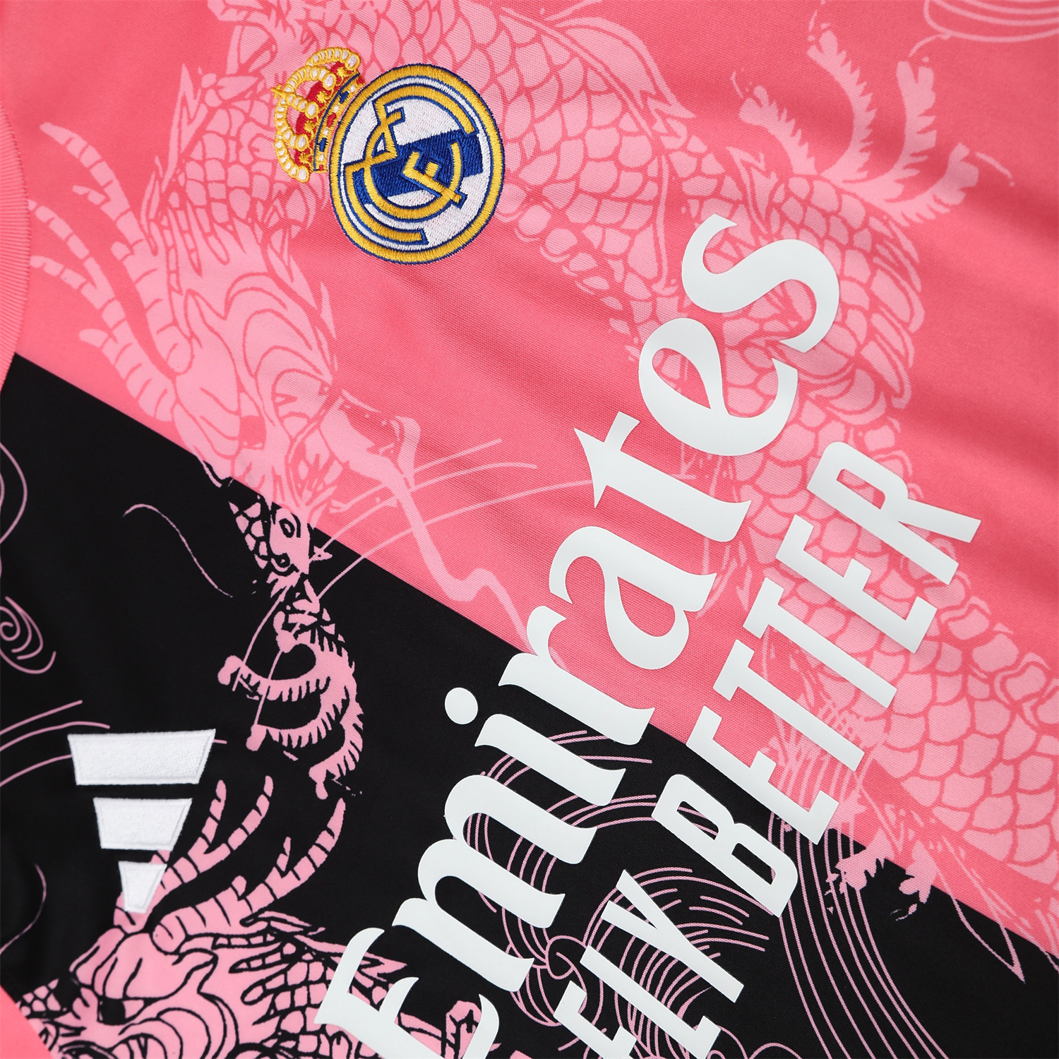 foot-Real Madrid 25-26 Vest Training Set - Pink-Black Dragon Vest & Black-White Shorts