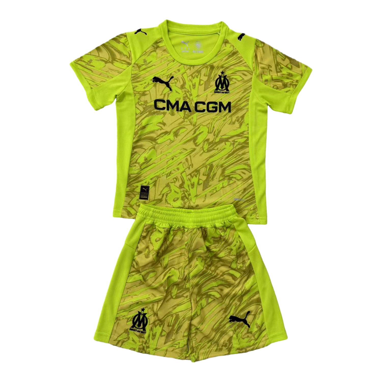 foot-Marseille 25-26 Green Goalkeeper Men's Adult Jersey Set - Fans Version